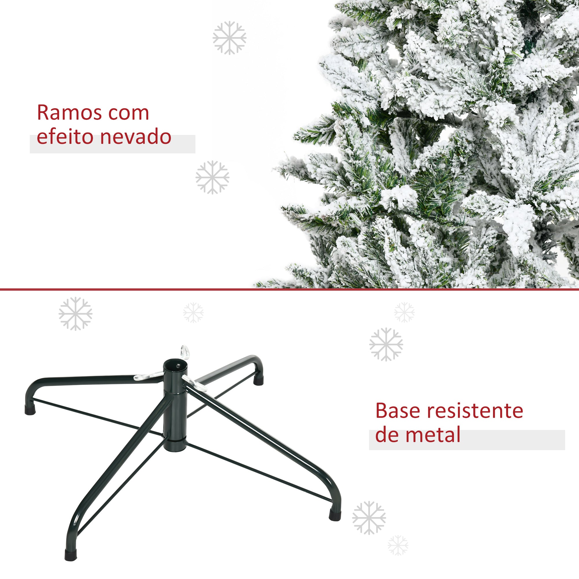 Árvore de Natal Artificial – 180cm – Verde Neve – PVC