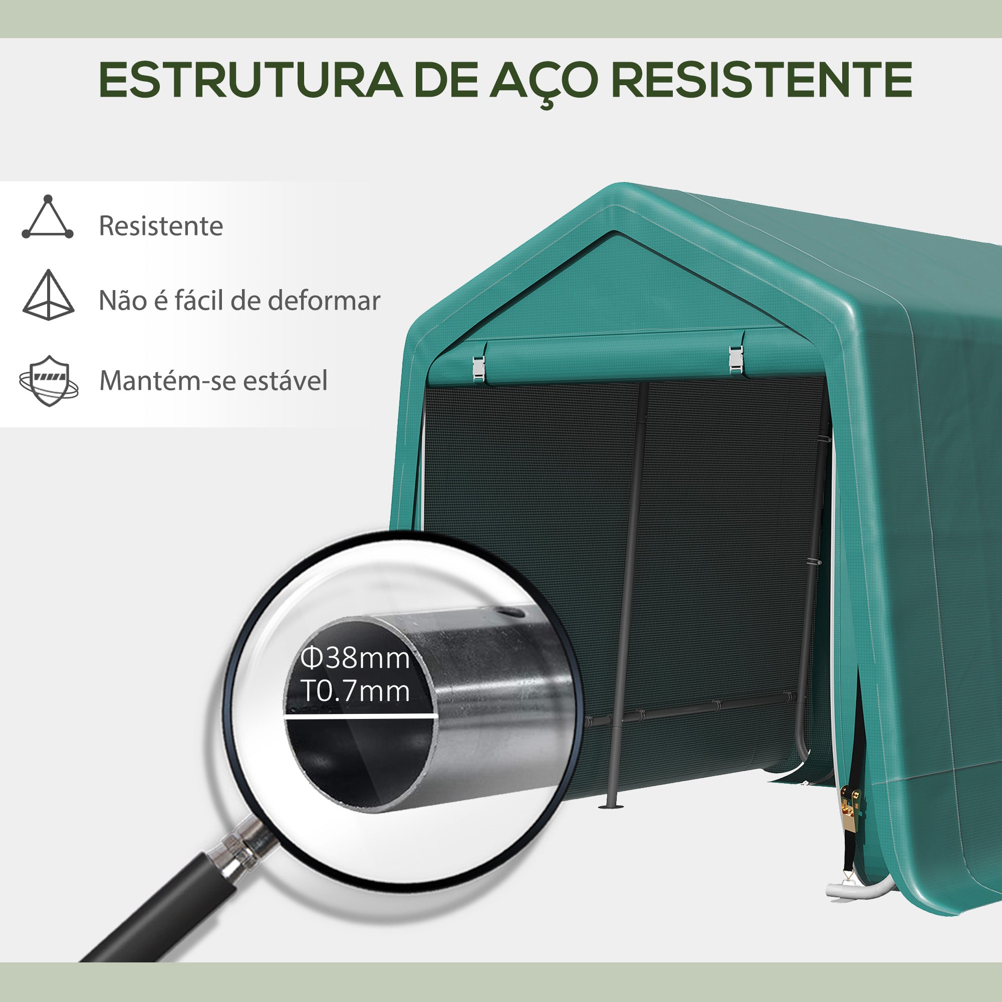 Abrigo de Exterior Verde 240x200x202 cm