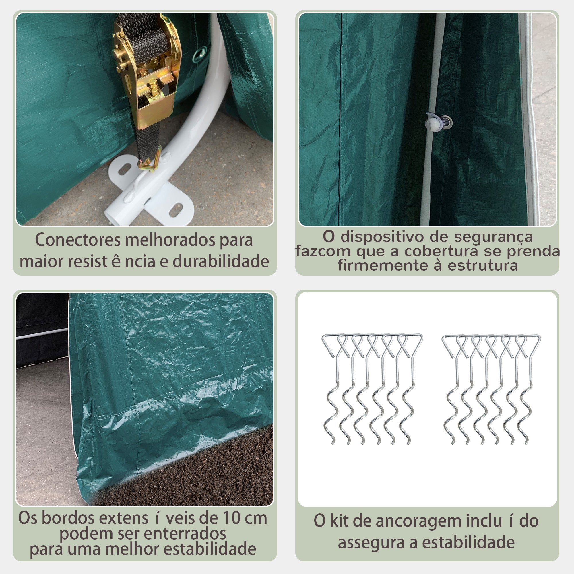 Abrigo de Exterior Verde 240x200x202 cm