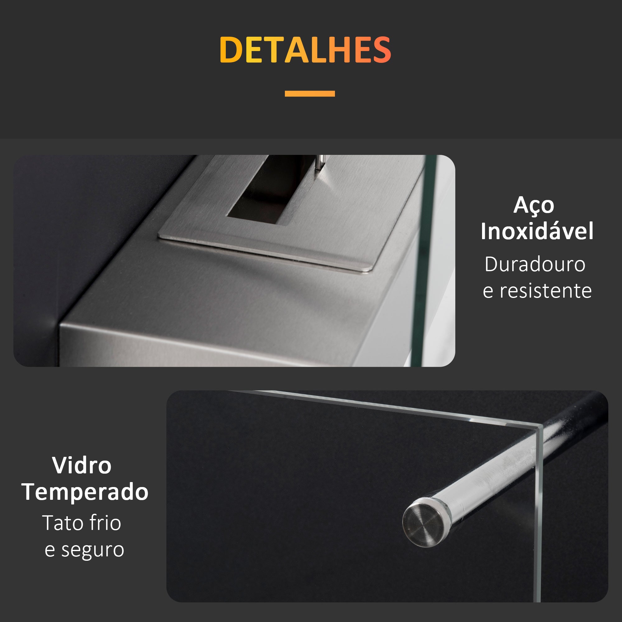 Lareira de Bioetanol de Parede 60x22x40cm - Cor Preto