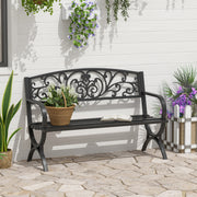 Banco de Jardim 2 Lugares Negro 127x60x85cm