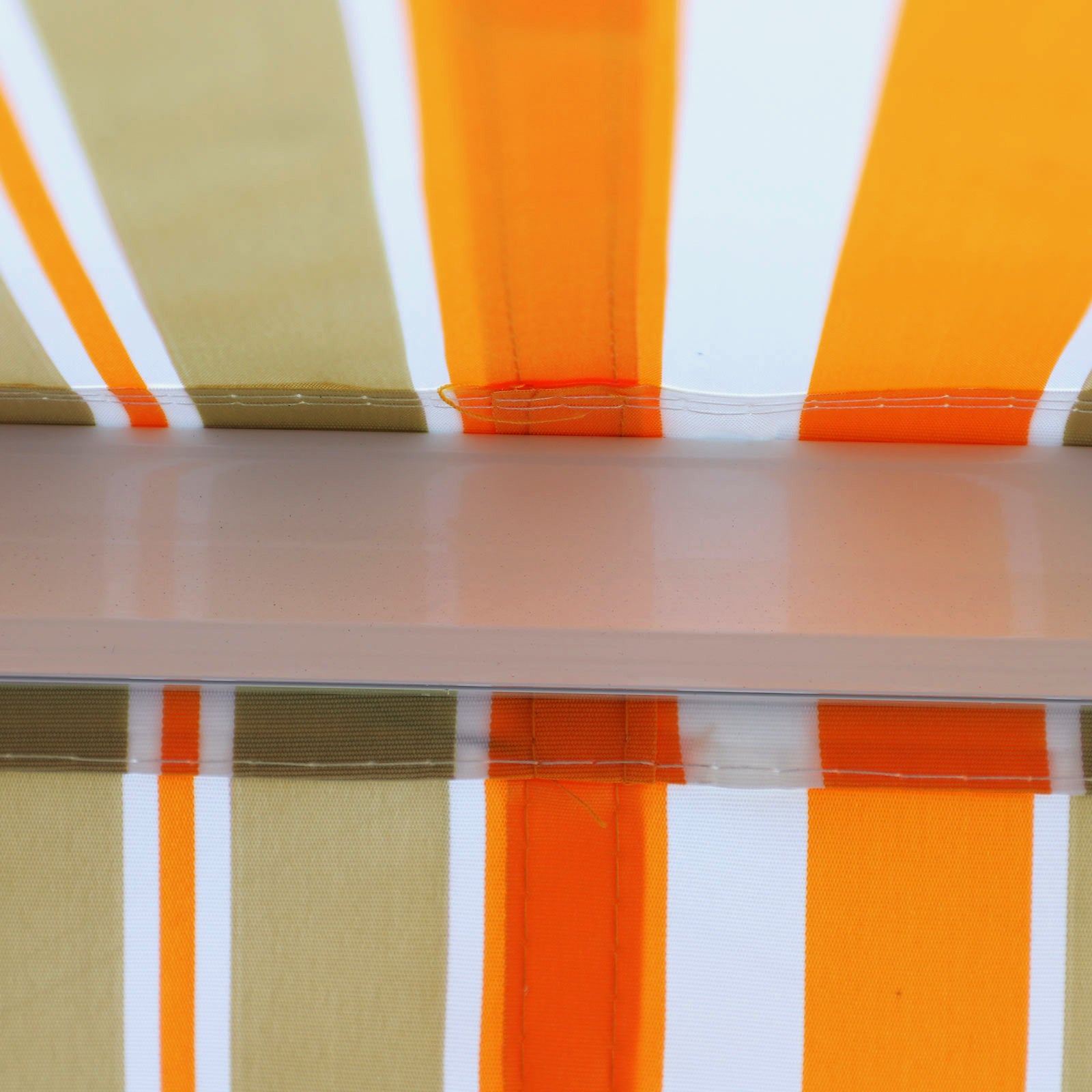 Toldo Retrátil 300x250cm Laranja, Branco e Bege