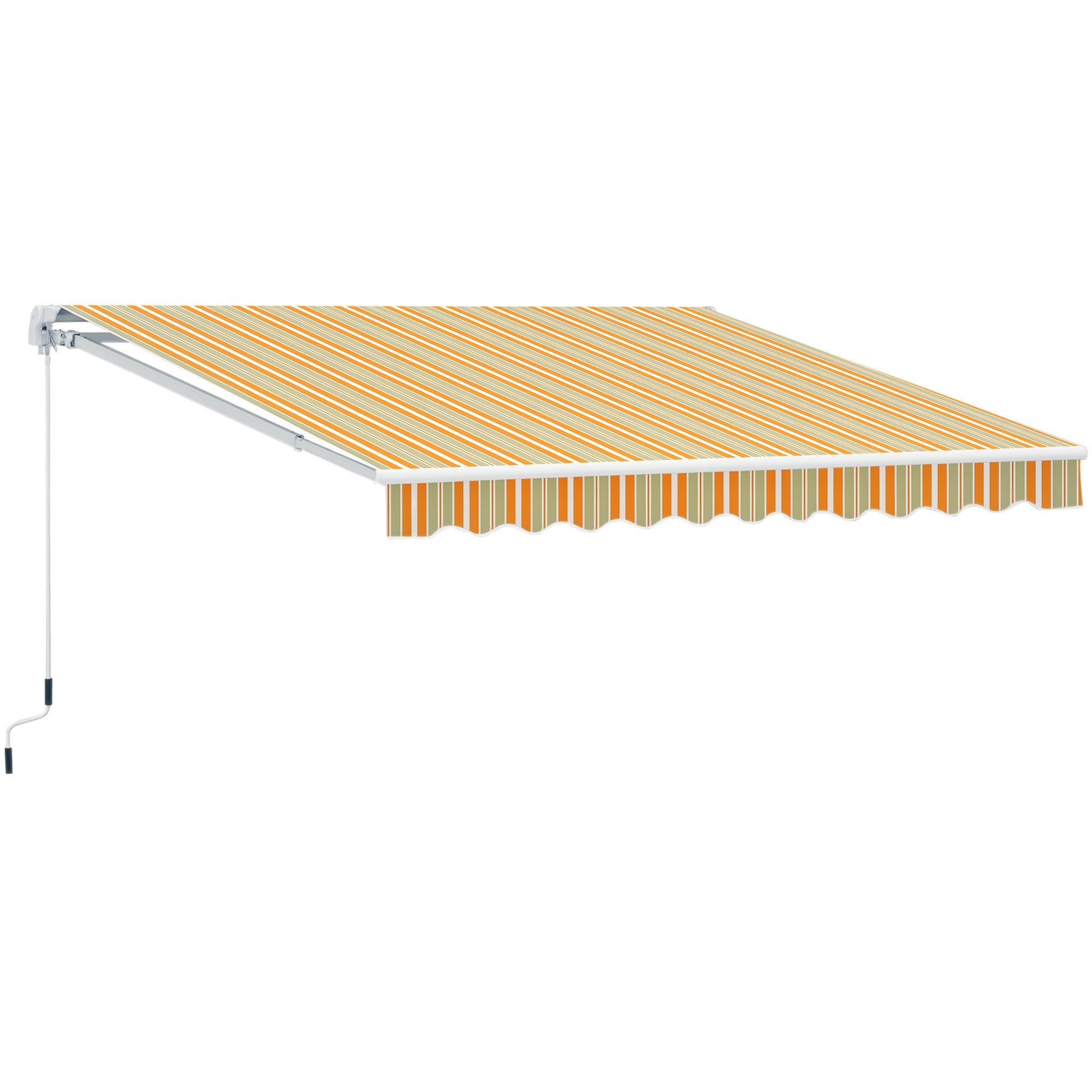 Toldo Retrátil 300x250cm Laranja, Branco e Bege
