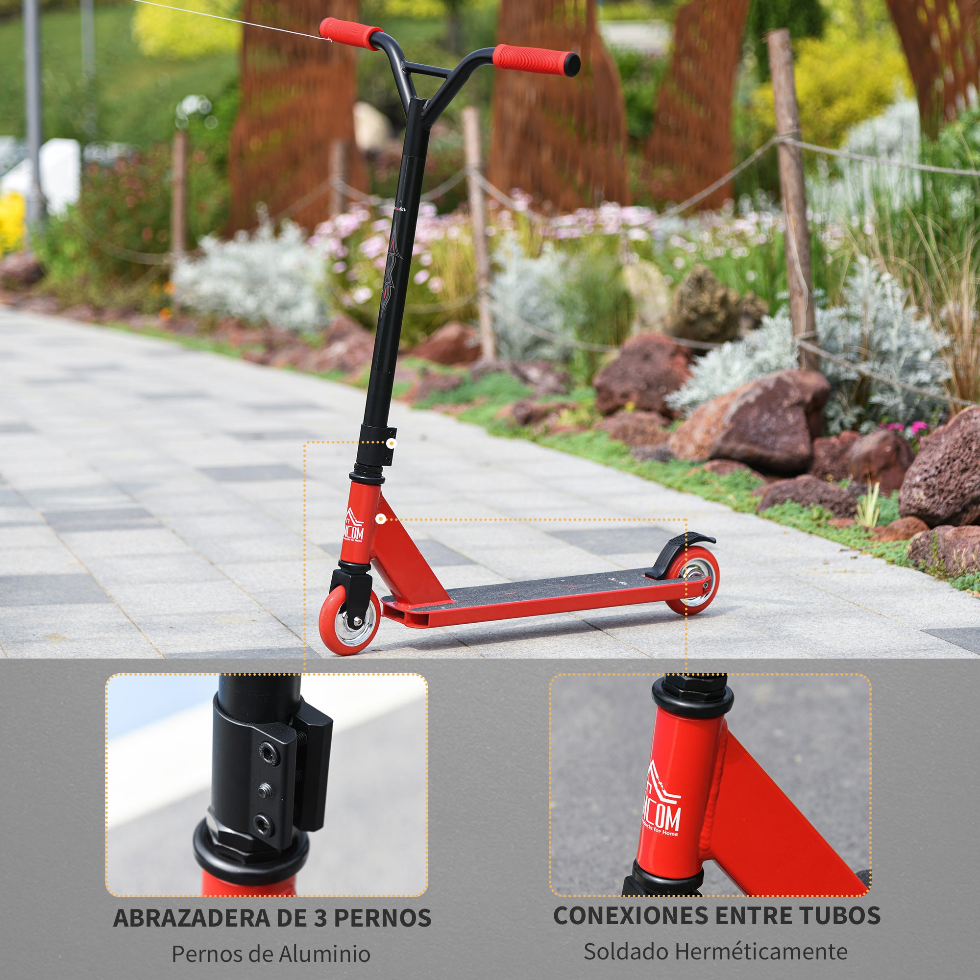 Trotinete Freestyle Vermelho 68x46x84cm para Adolescentes e Adultos