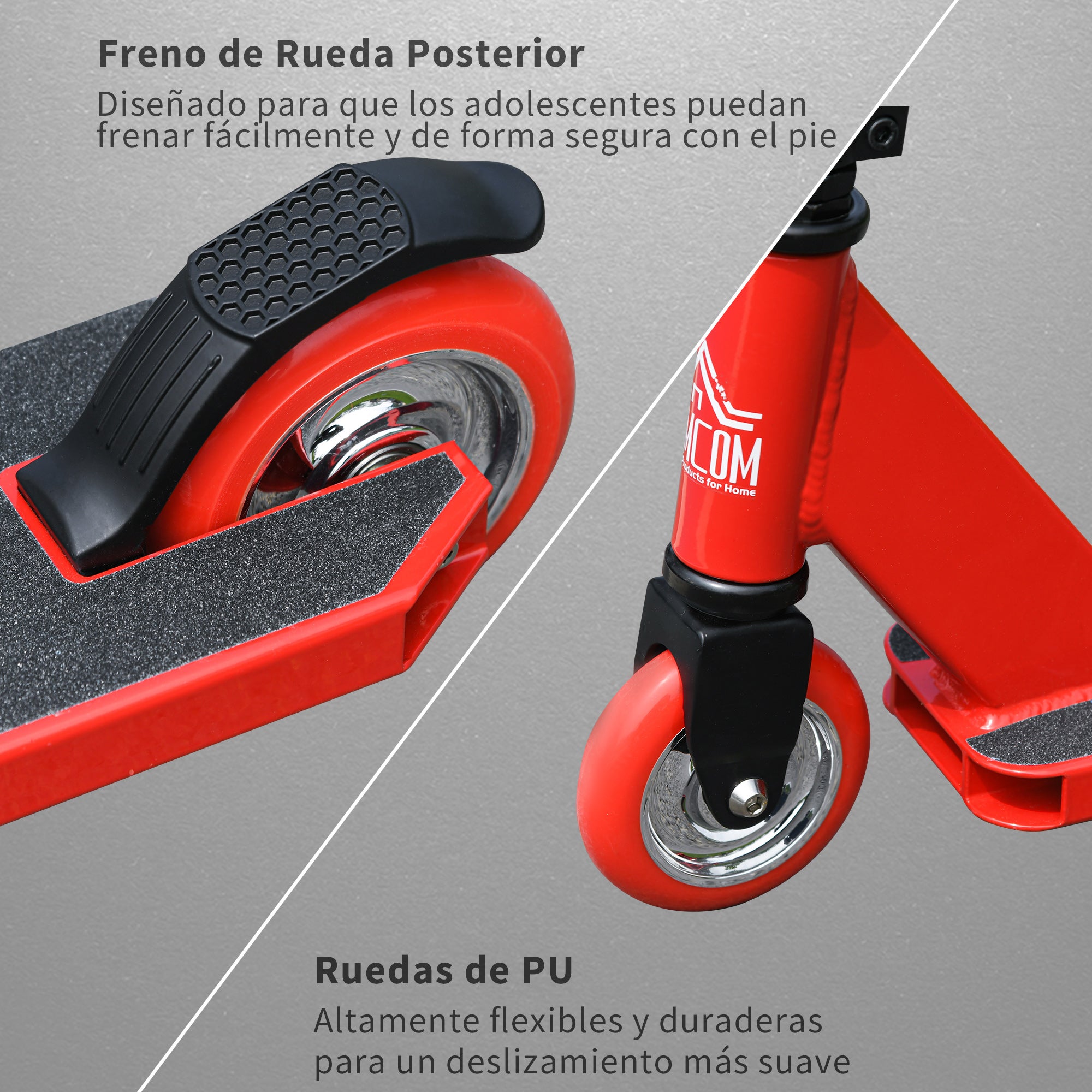Trotinete Freestyle Vermelho 68x46x84cm para Adolescentes e Adultos