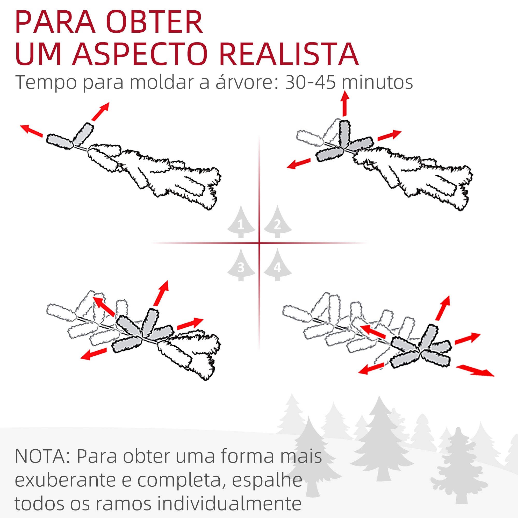 Árvore de Natal Artificial – 180 cm – Verde – Plástico e aço