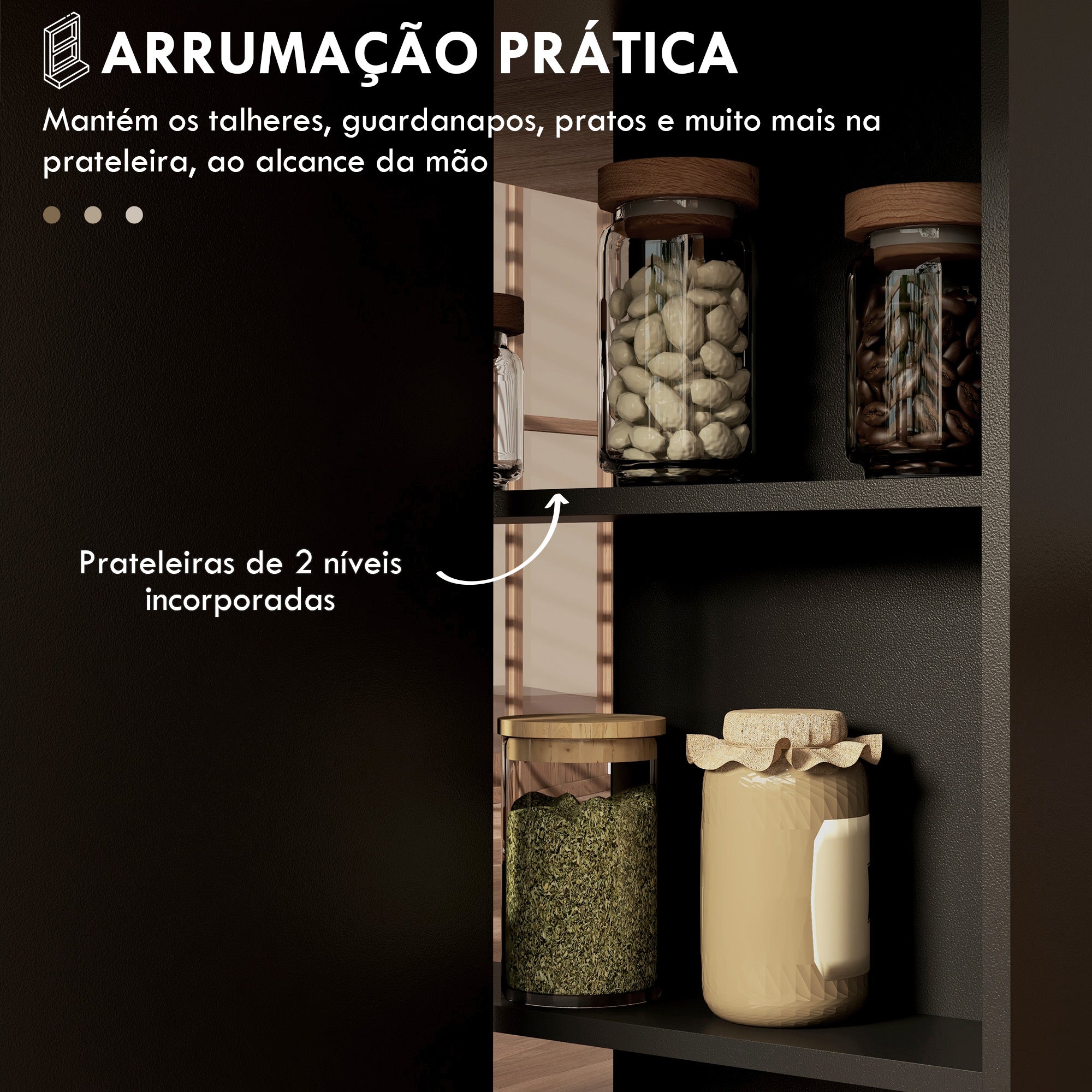 Mesa de Cozinha Dobrável – 75x140x74 cm – Preto – Madeira