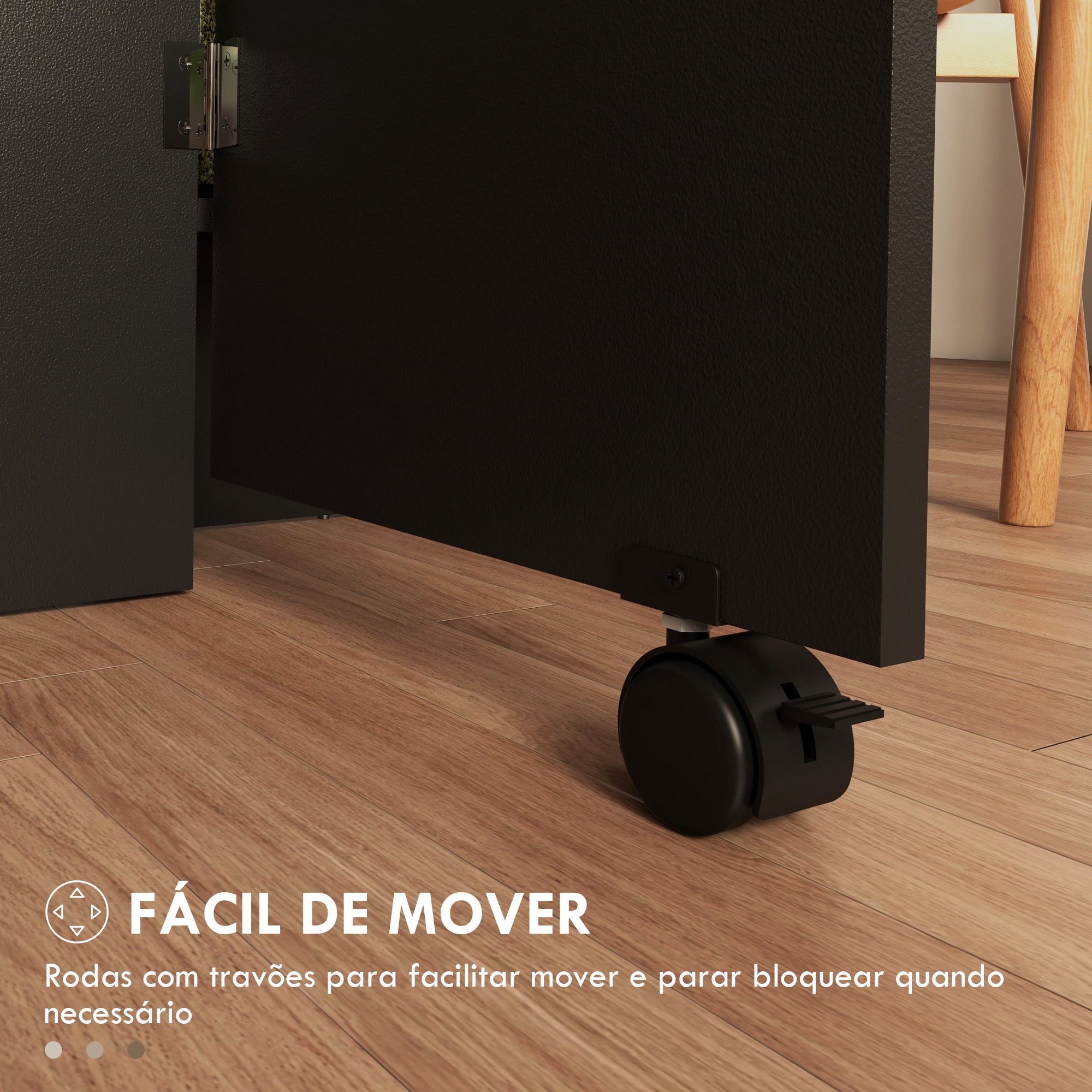 Mesa de Cozinha Dobrável – 75x140x74 cm – Preto – Madeira