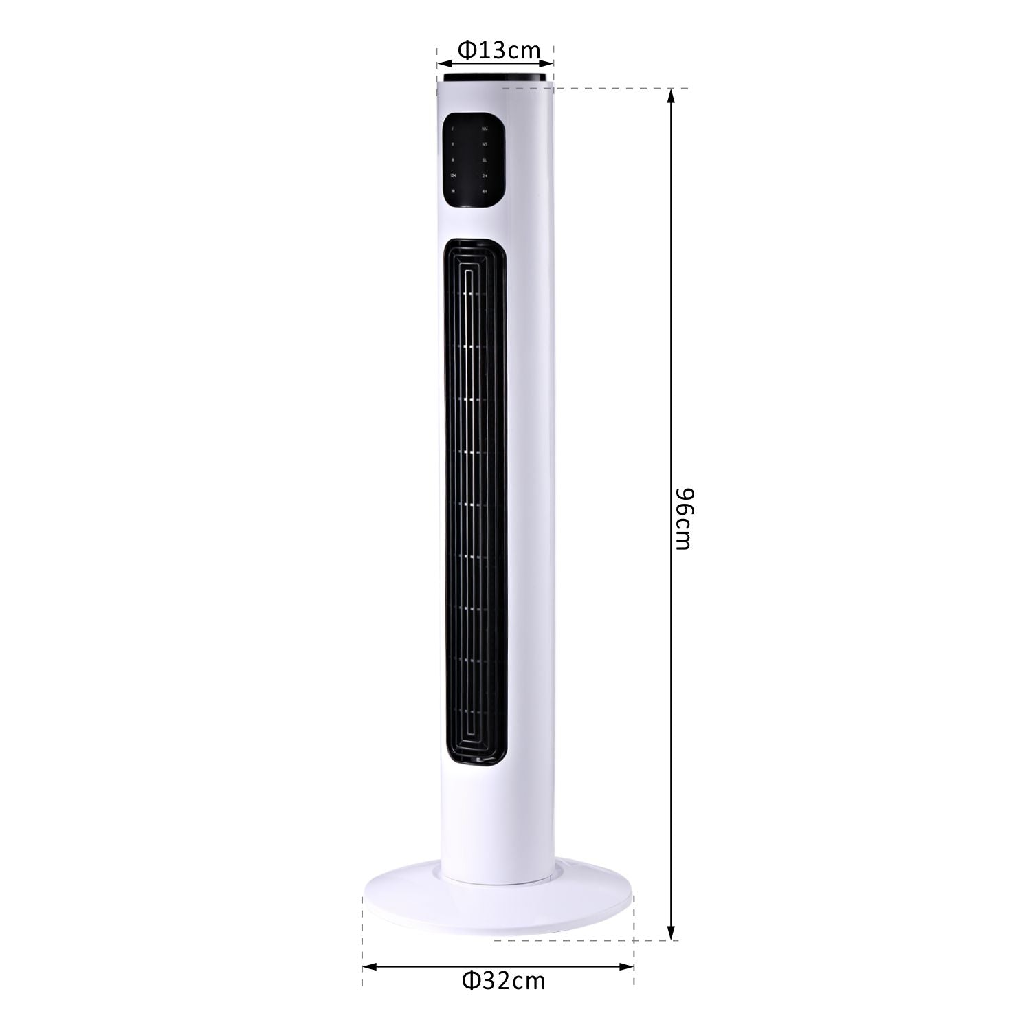 Ventoinha de Coluna Ø32x96 cm Branco e Preto