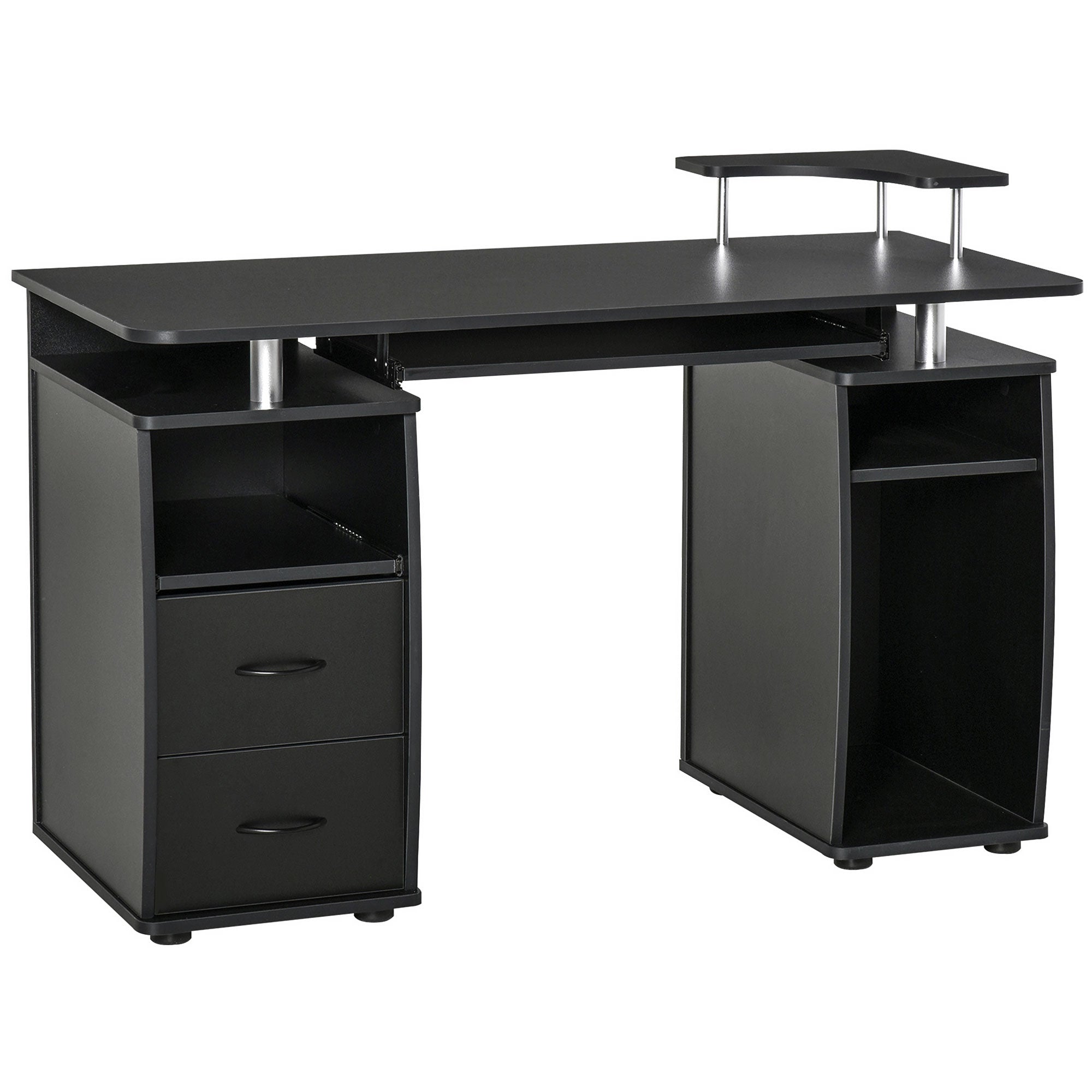 Secretária para Computador com Prateleiras Múltiplas 120x55x85 cm - Preto