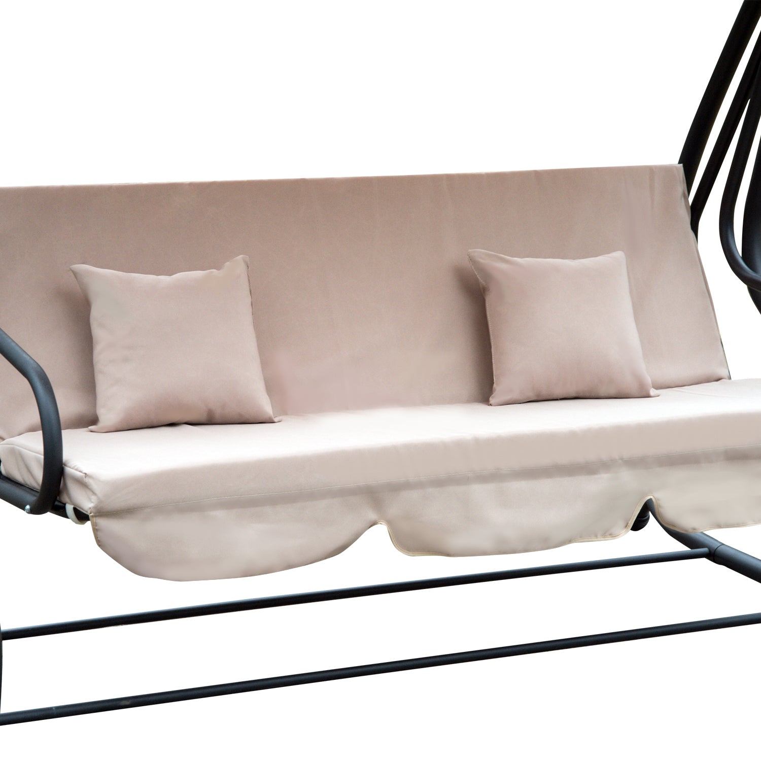 Baloiço de Jardim Conversível em Cama 200x120x164cm - Bege