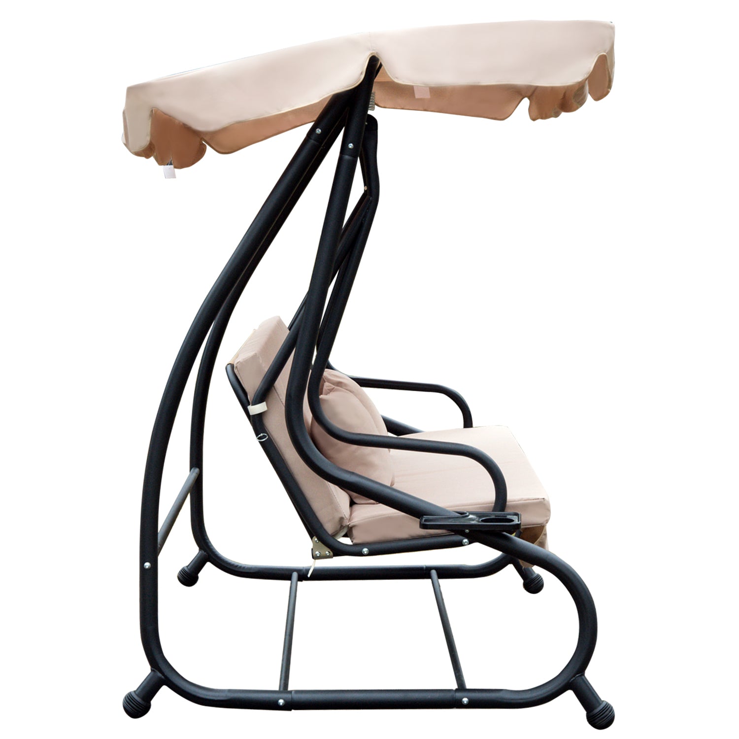 Baloiço de Jardim Conversível em Cama 200x120x164cm - Bege