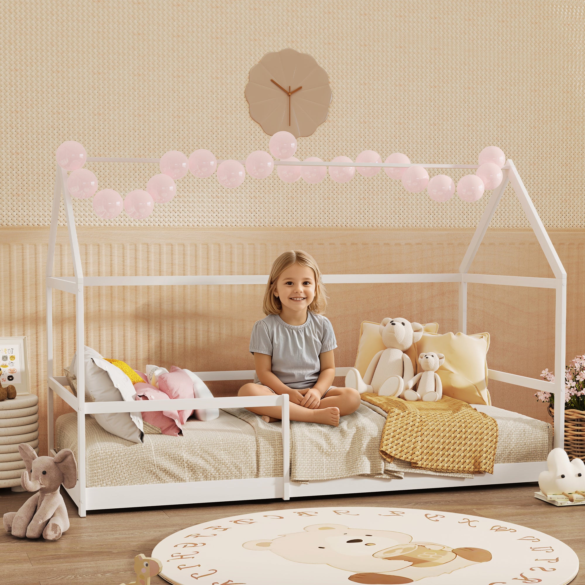 Cama Infantil Casa Branca 196x97.5x135cm