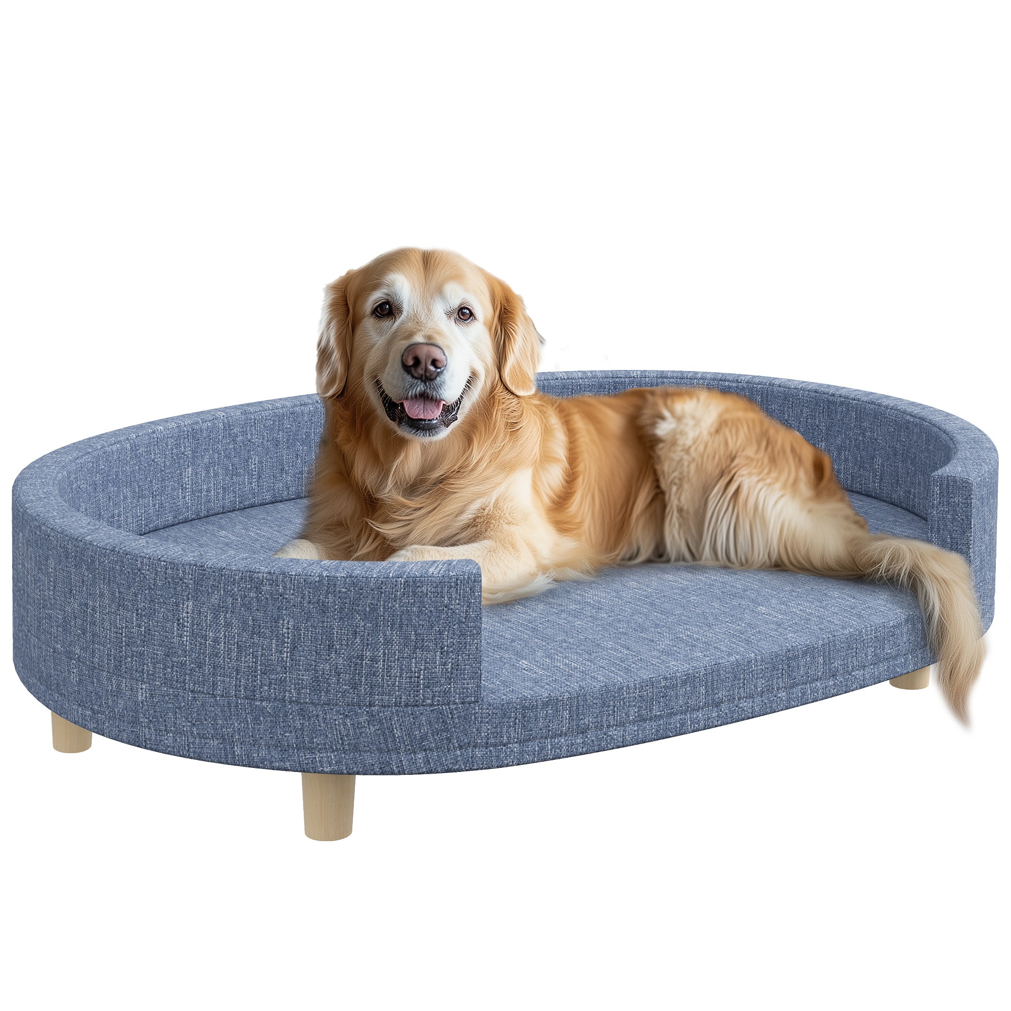 Sofá para Cães Grandes 100x70x25 cm Azul