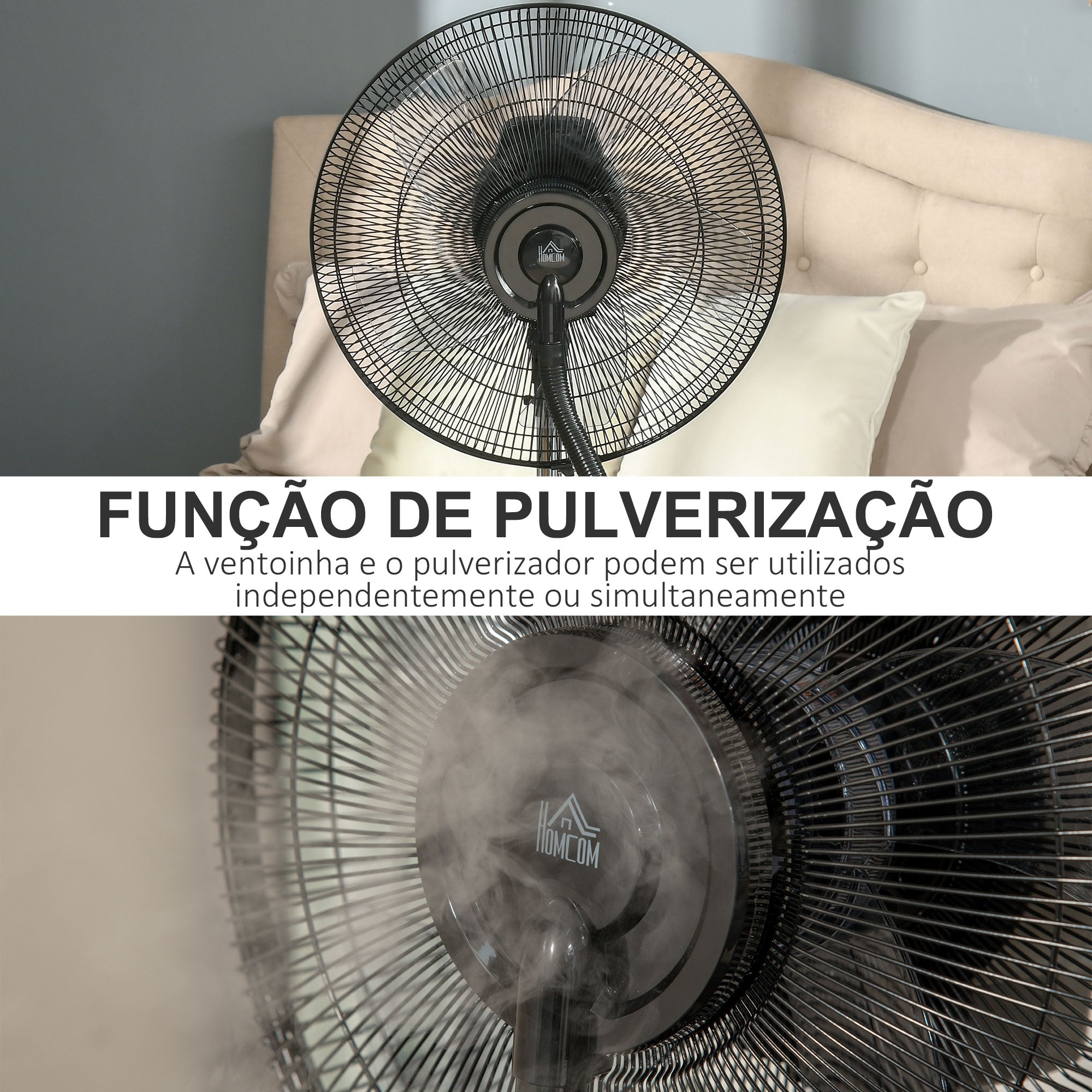 Ventoinha Nebulizadora 90W Preto 44,5x44,5x135 cm