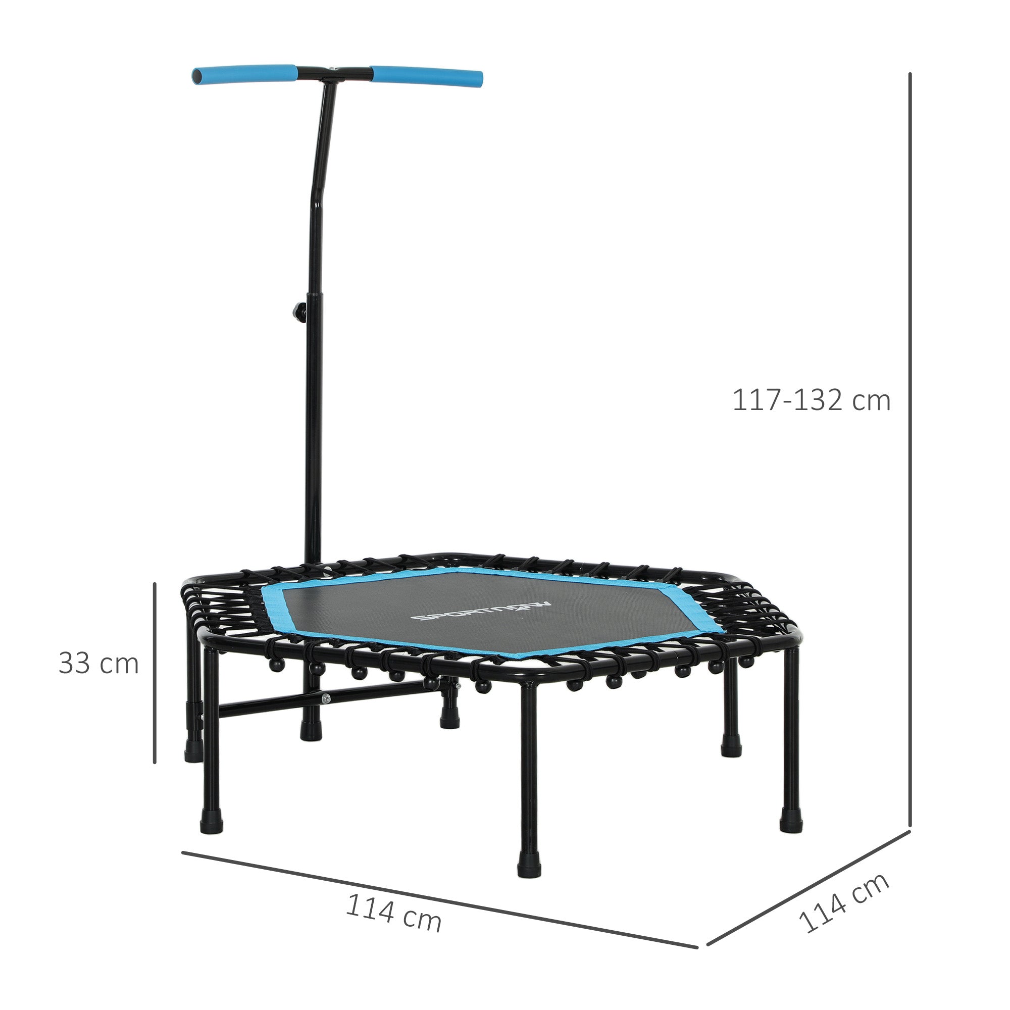 Trampolim Fitness Hexagonal 114x114x132 cm Azul