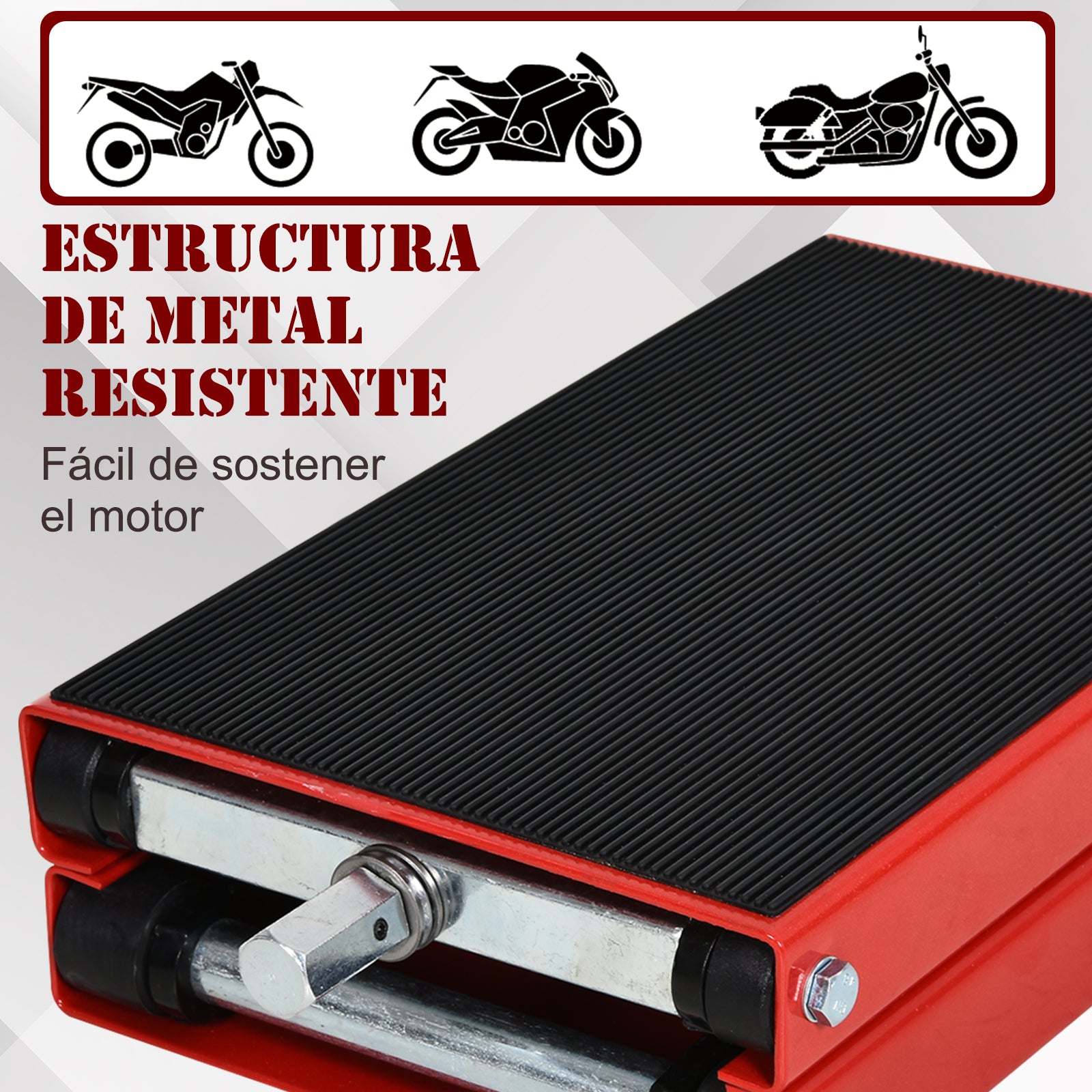 Plataforma de Elevação Tipo Tesoura com Altura Ajustável 41,5x23,5x10-37cm Preto e Vermelho
