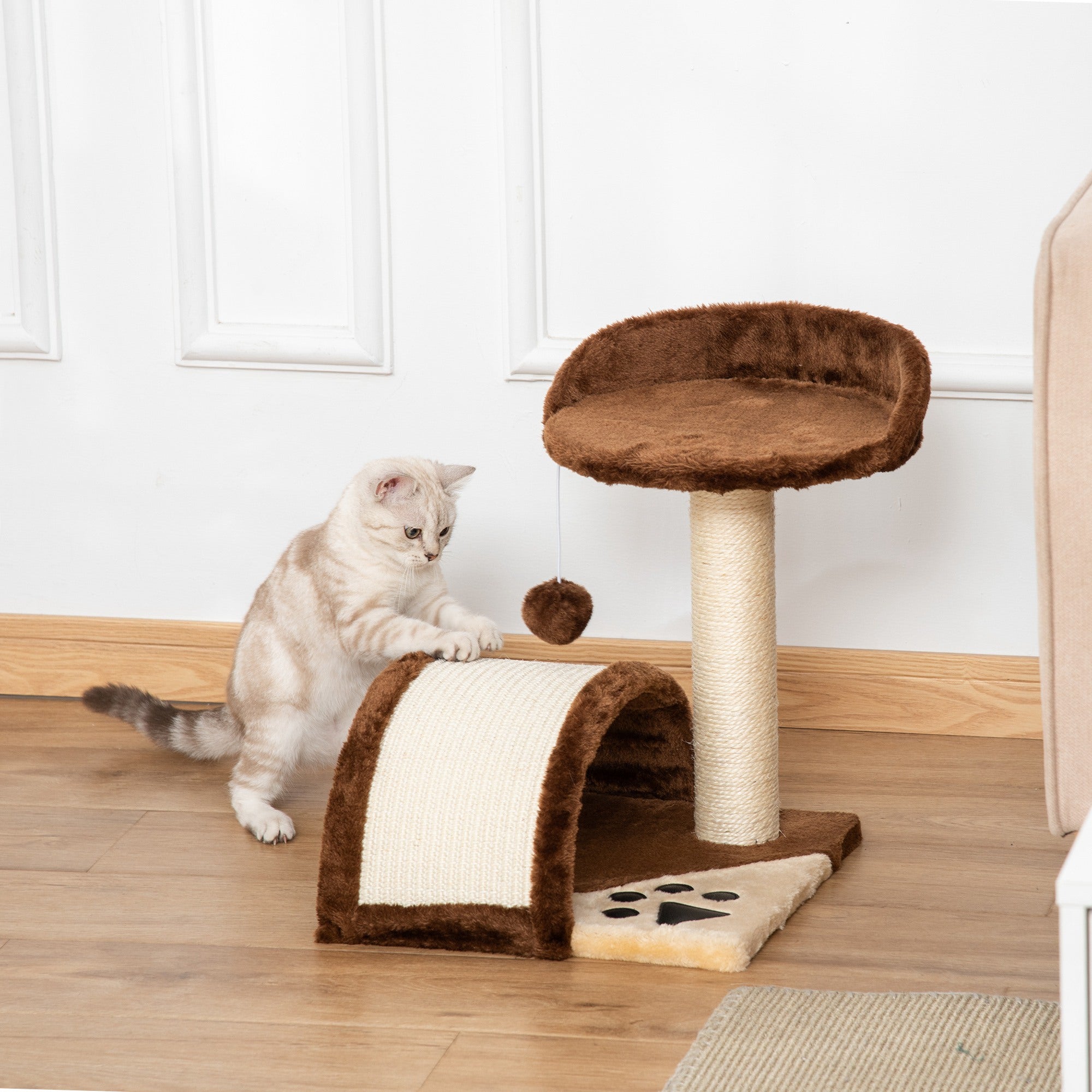 Arranhador para Gatos Pequeno Marrom 35,5x37x46 cm