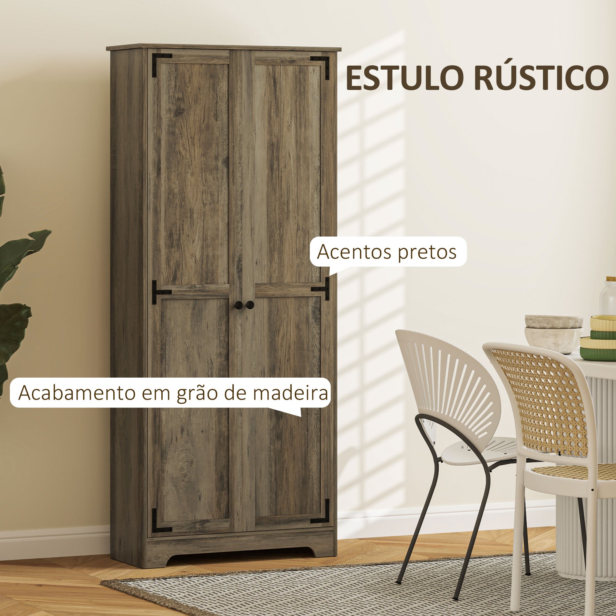 Armário de Cozinha 78x31,5x182 cm Marrom Acinzentado