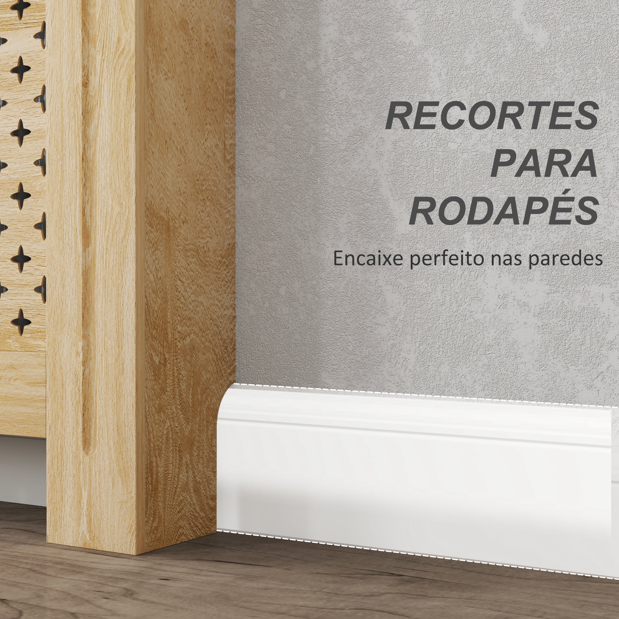 Cobertura de Radiador em MDF – 78x19x82 cm – Cor de Carvalho