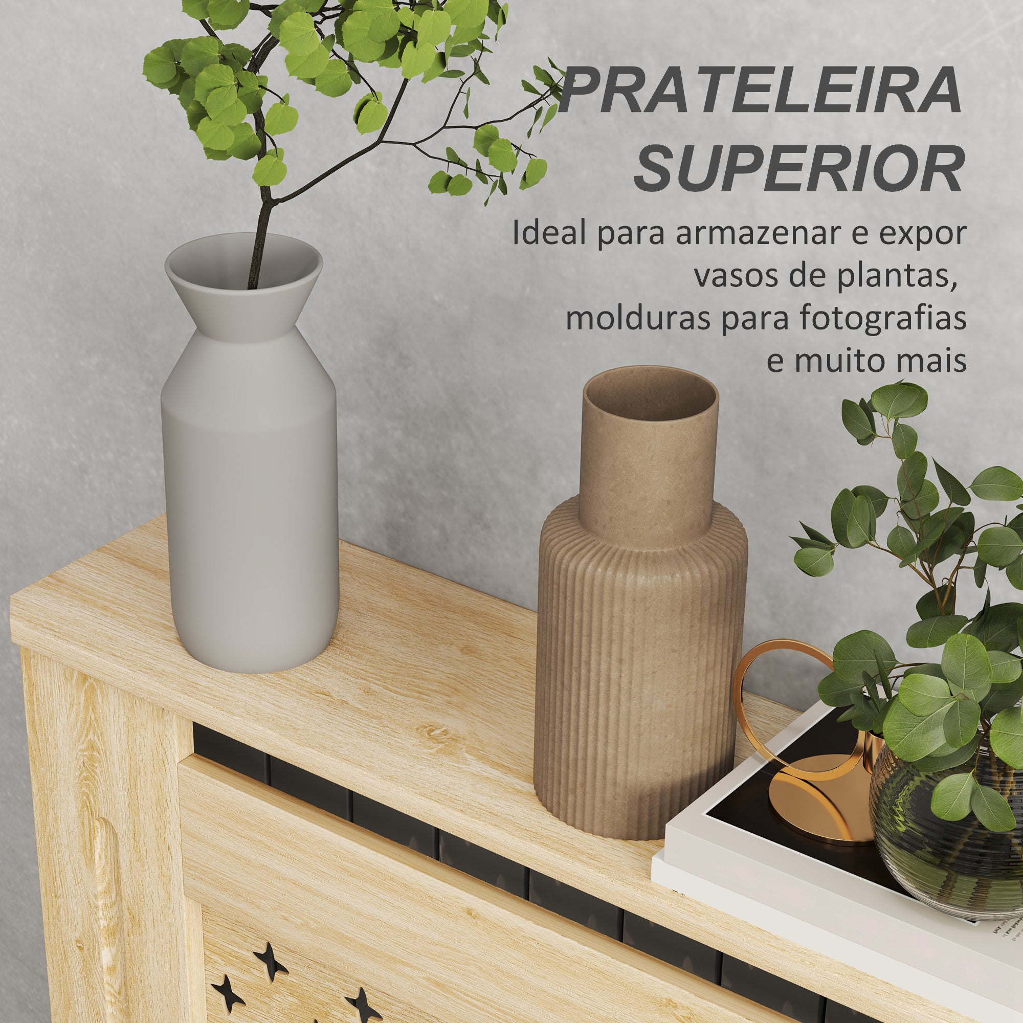 Cobertura de Radiador em MDF – 78x19x82 cm – Cor de Carvalho