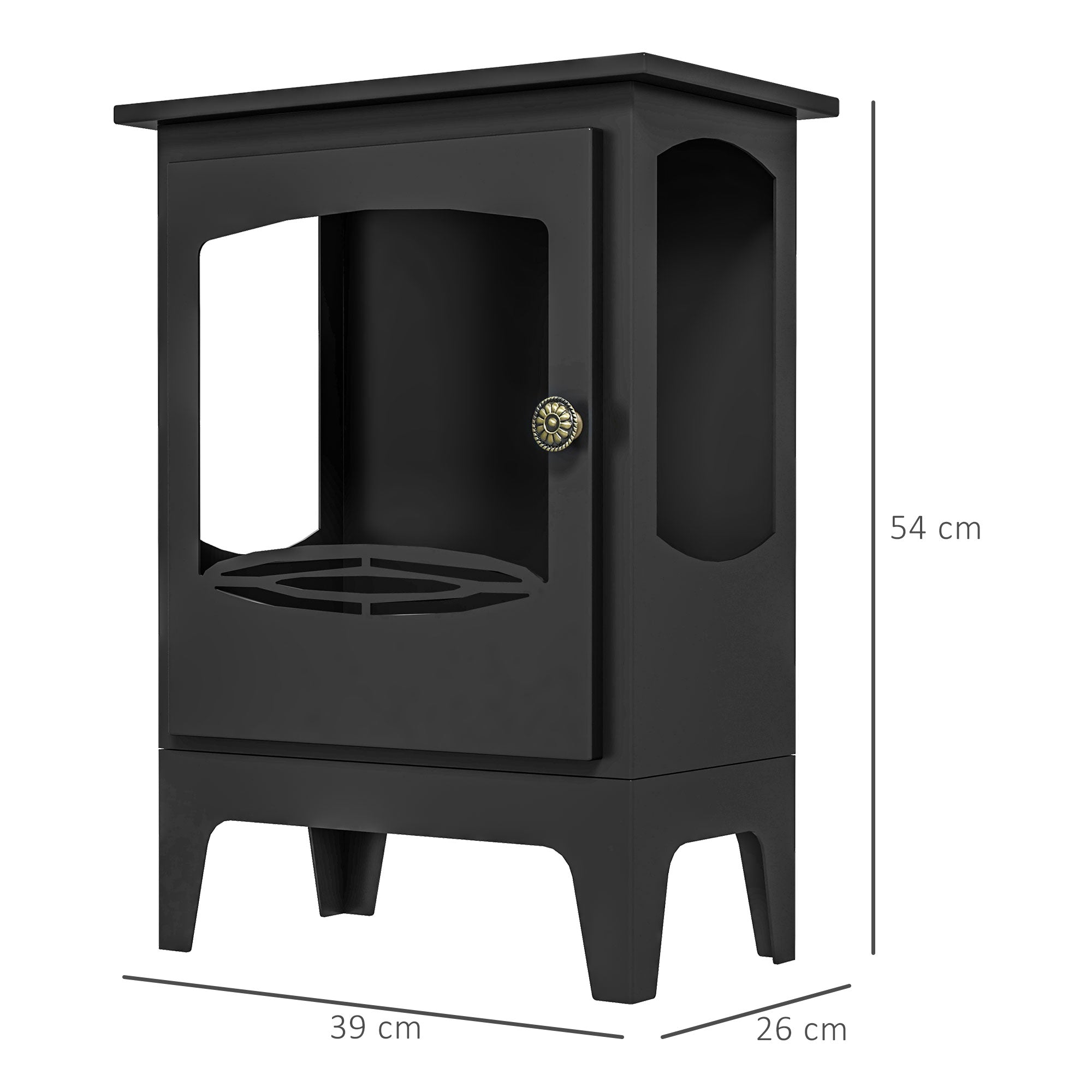 Lareira de Etanol 39x26x54 cm - Cor Preto