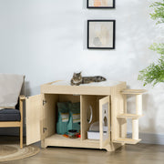 Caixa de Areia para Gatos de Madeira – 107x54x70cm – Cor de Carvalho