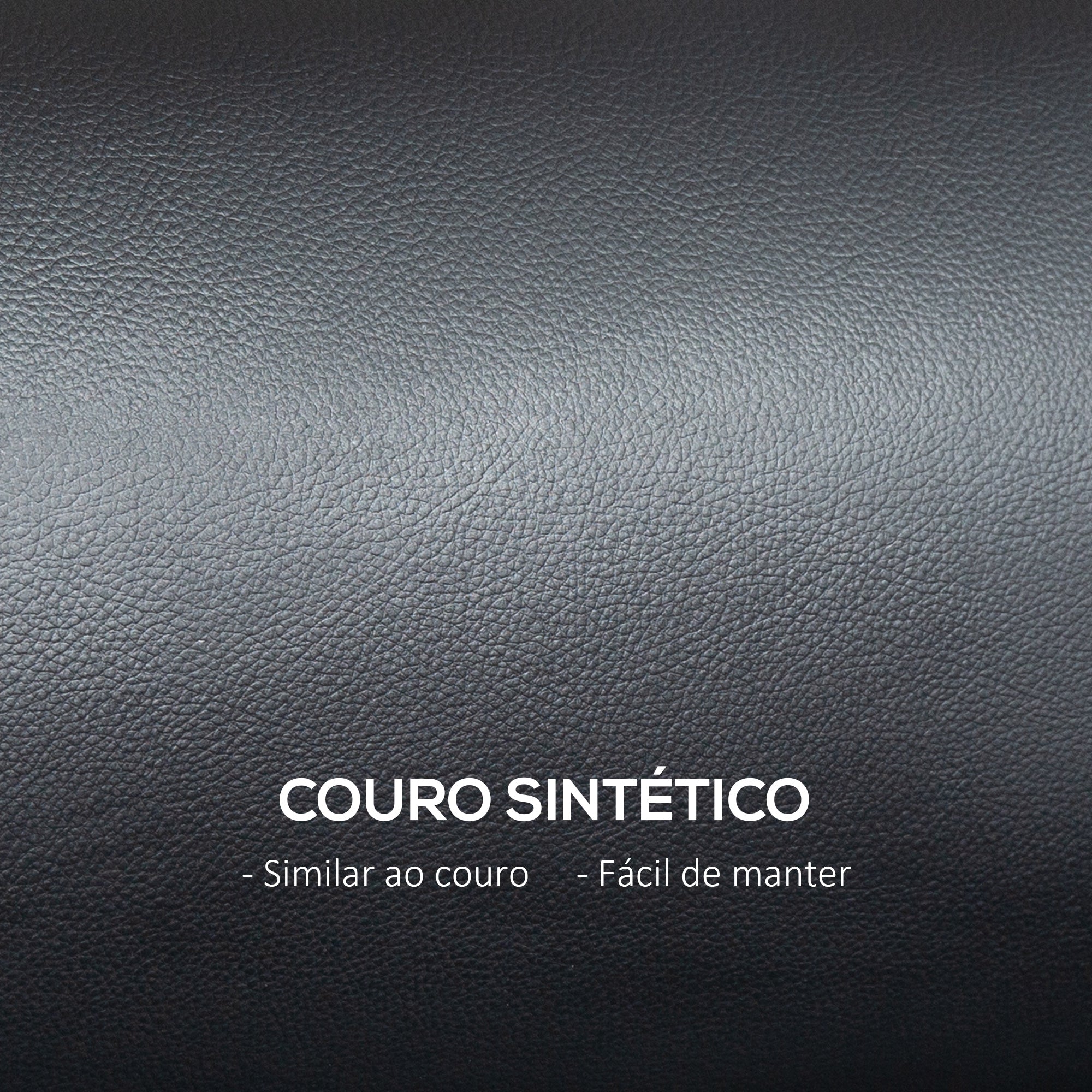 Sofá de 2 Lugares Preto 117x78x78 cm - Estofado em Couro Sintético