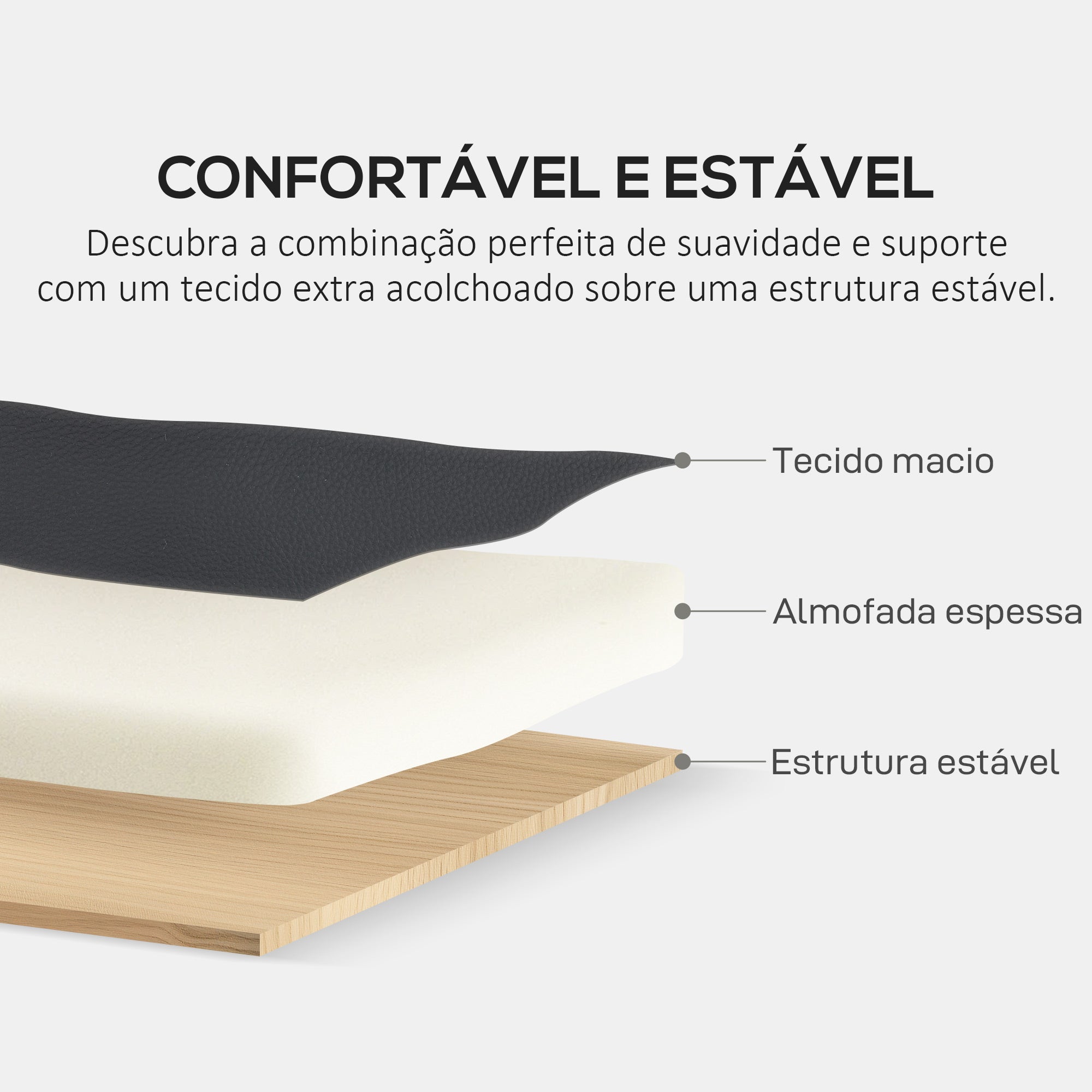 Sofá de 2 Lugares Preto 117x78x78 cm - Estofado em Couro Sintético