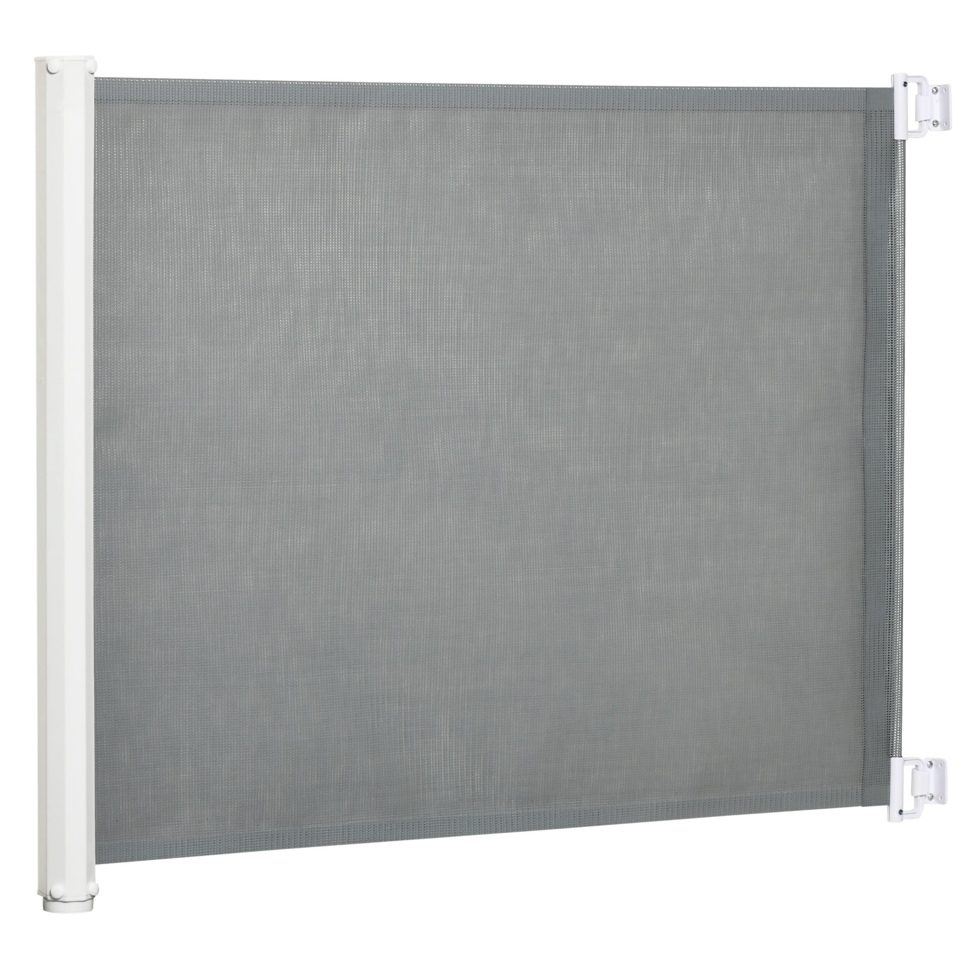 Barreira de Segurança Extensível em Aço e Tecido de Textilene 115x5,5x82,5cm Cinza