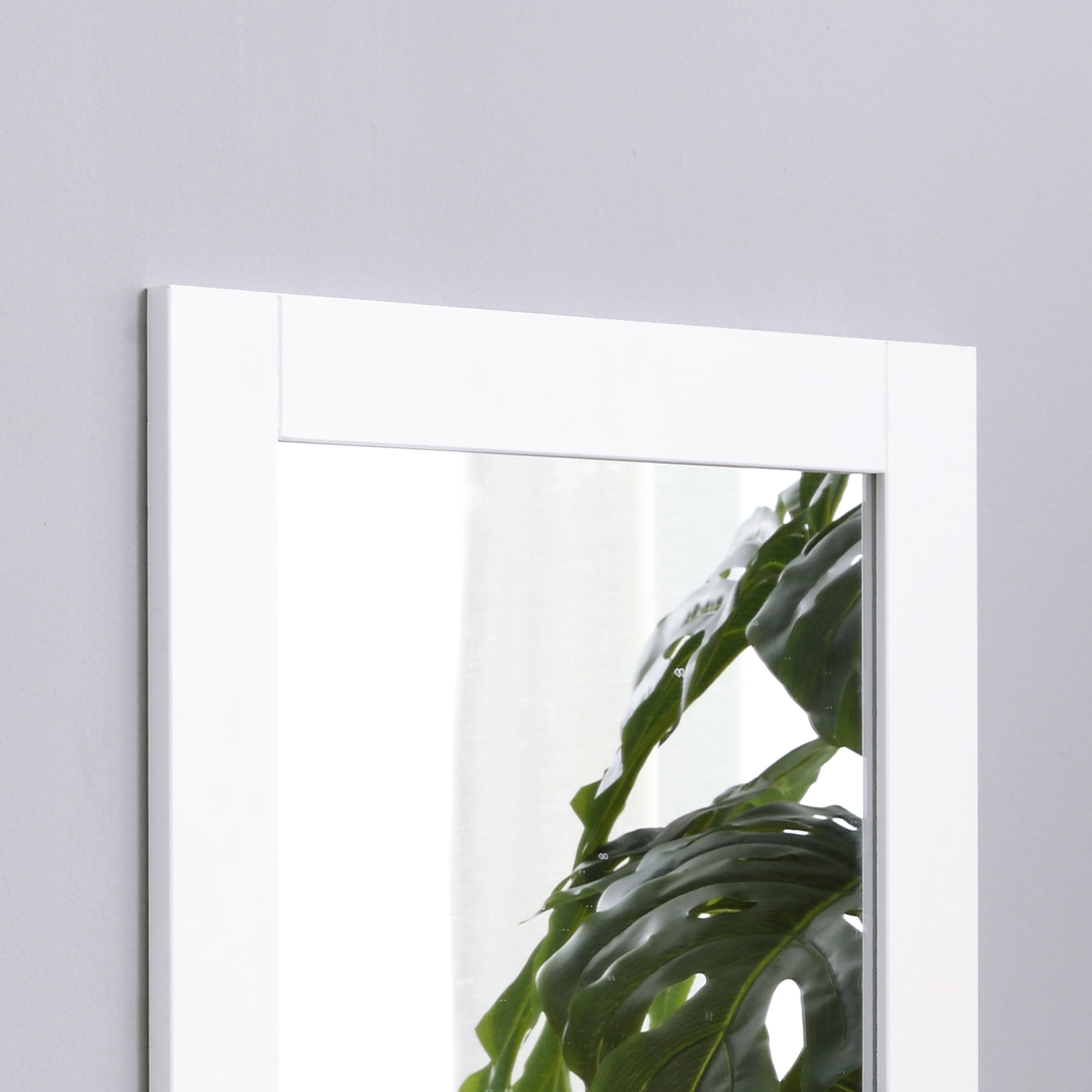 Espelho de Parede Moderno Branco 50x11.5x60 cm com Prateleira de Armazenamento