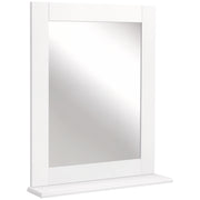 Espelho de Parede Moderno Branco 50x11.5x60 cm com Prateleira de Armazenamento
