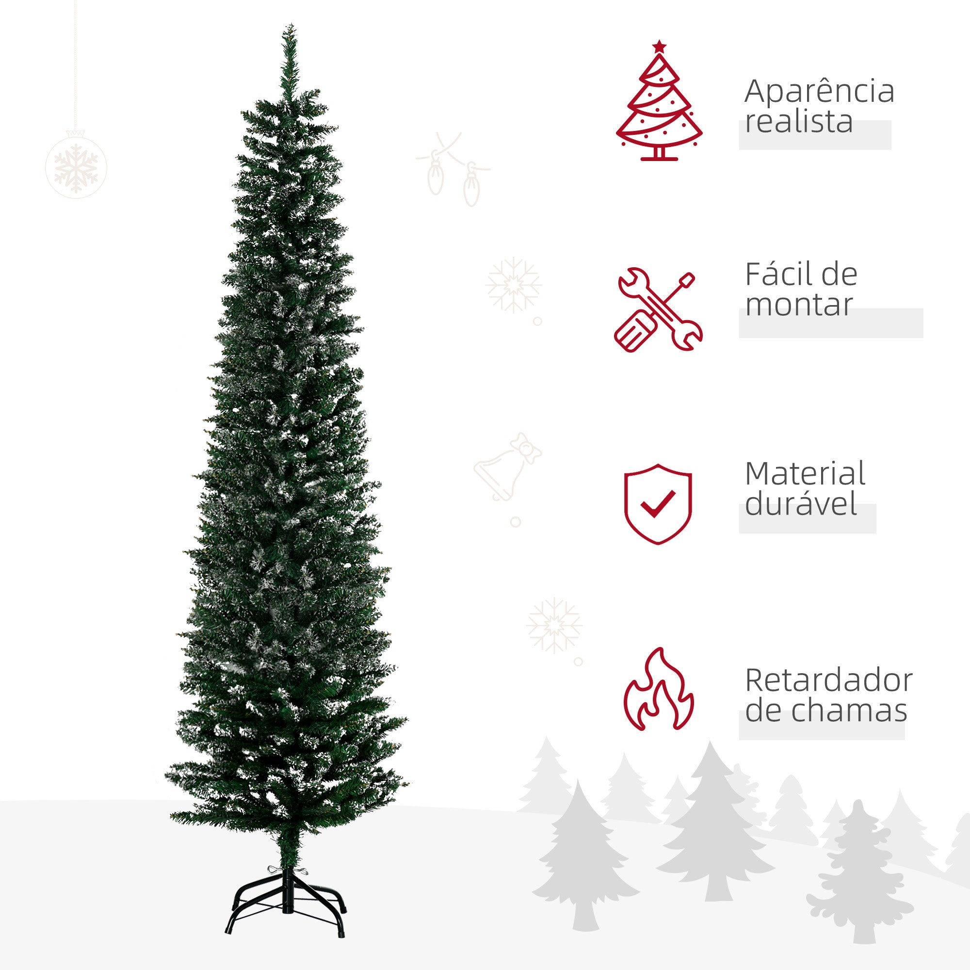 Árvore de Natal Artificial – 190 cm – Verde – PVC