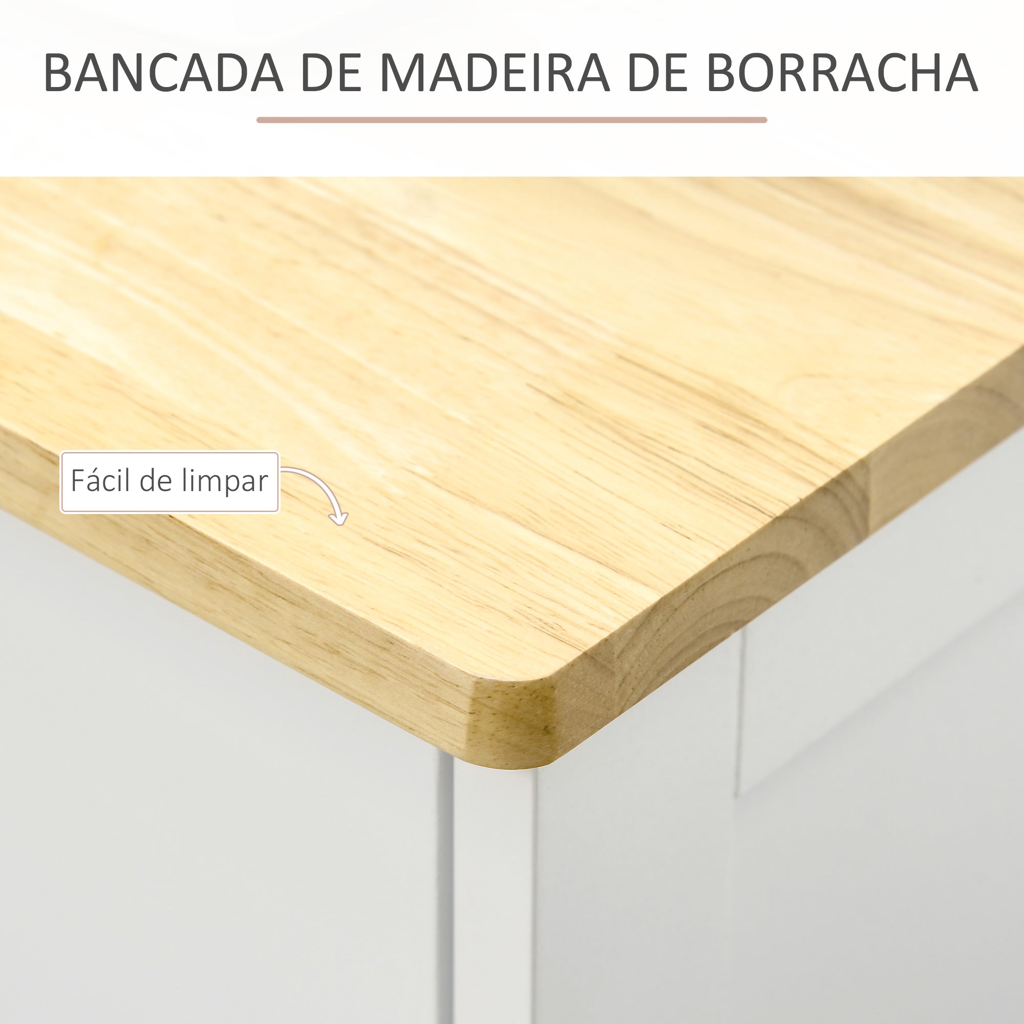 Aparador de Cozinha Branco 101x40x85cm com 3 Gavetas e 3 Portas