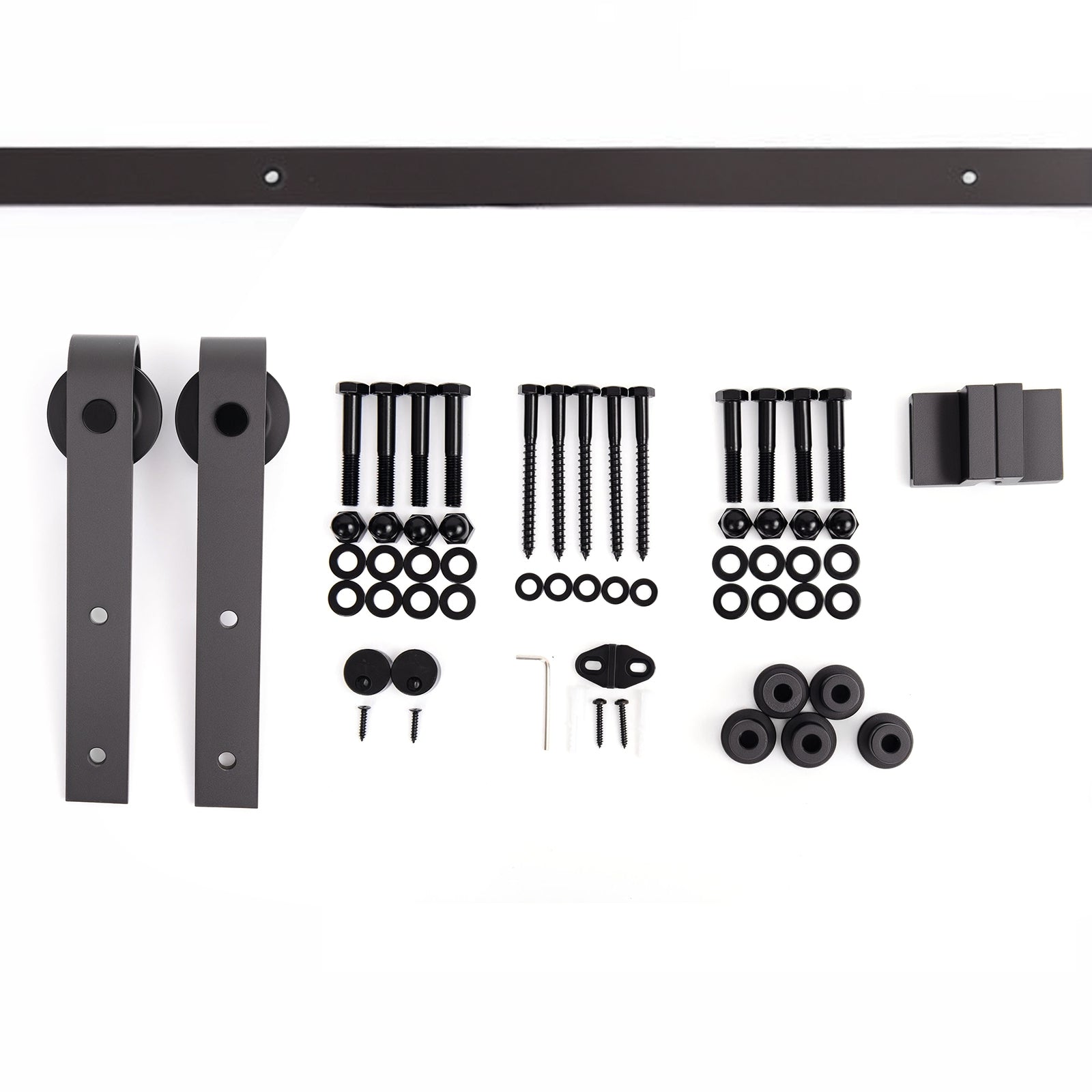 Kit de Instalação de Calha para Porta de Correr - Marrom - Aço Carbono - 200 x 4 x 0,8 cm