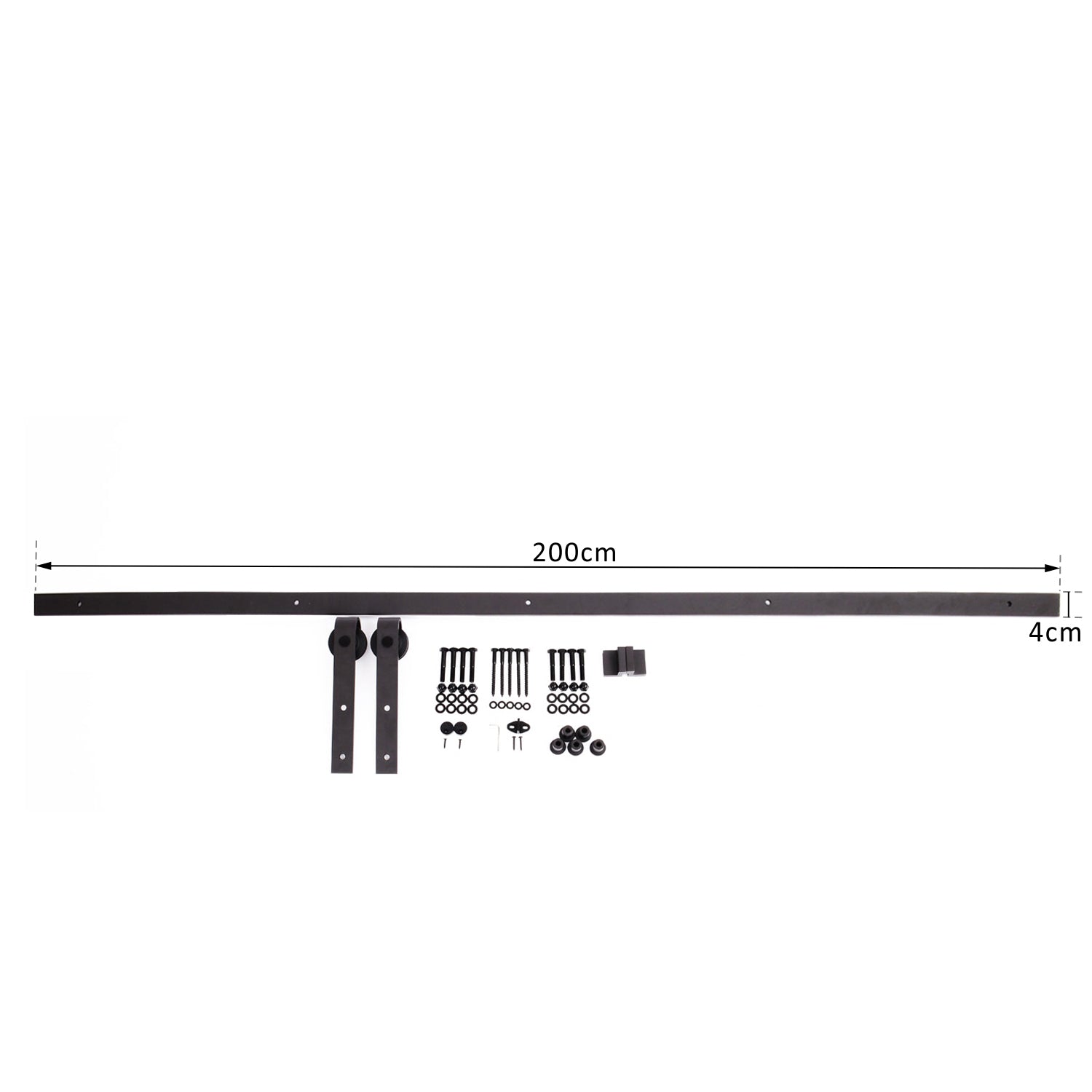 Kit de Instalação de Calha para Porta de Correr - Marrom - Aço Carbono - 200 x 4 x 0,8 cm