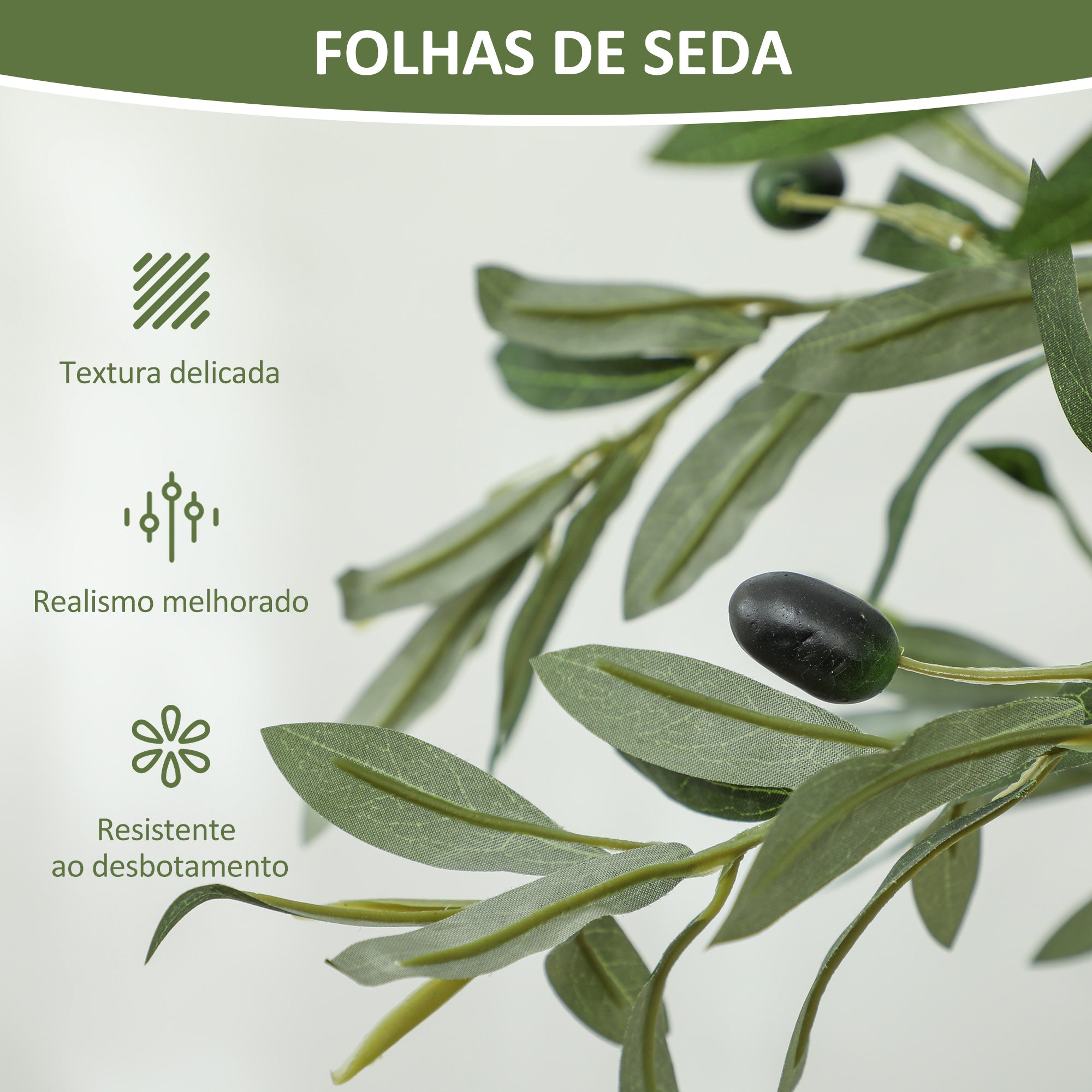 Planta Oliveira Artificial 150 cm Verde - Decoração de Interior
