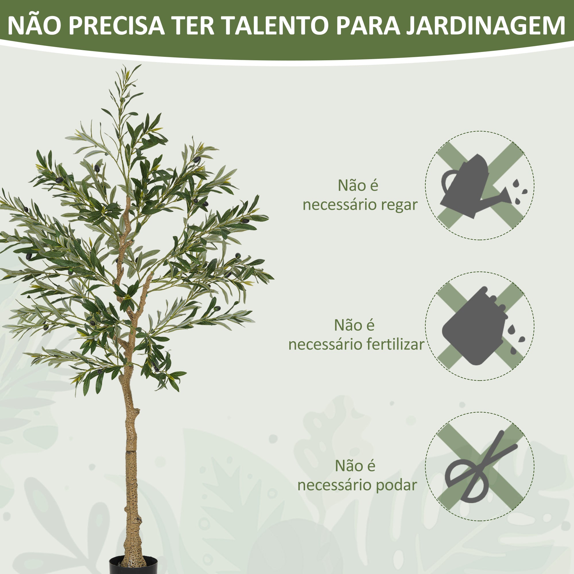 Planta Oliveira Artificial 150 cm Verde - Decoração de Interior