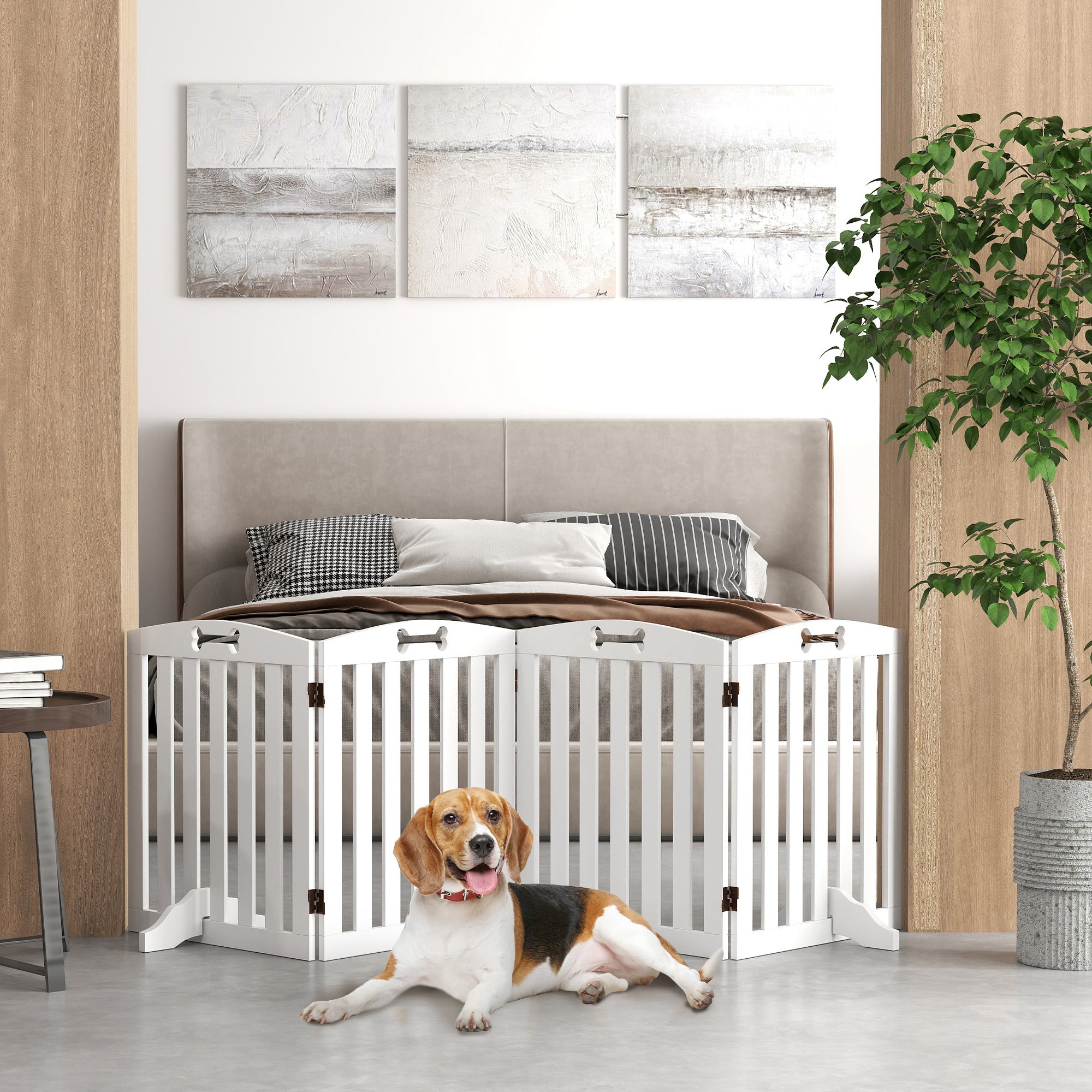 Barreira de Segurança para Cães 207,5x30x61 cm Branco