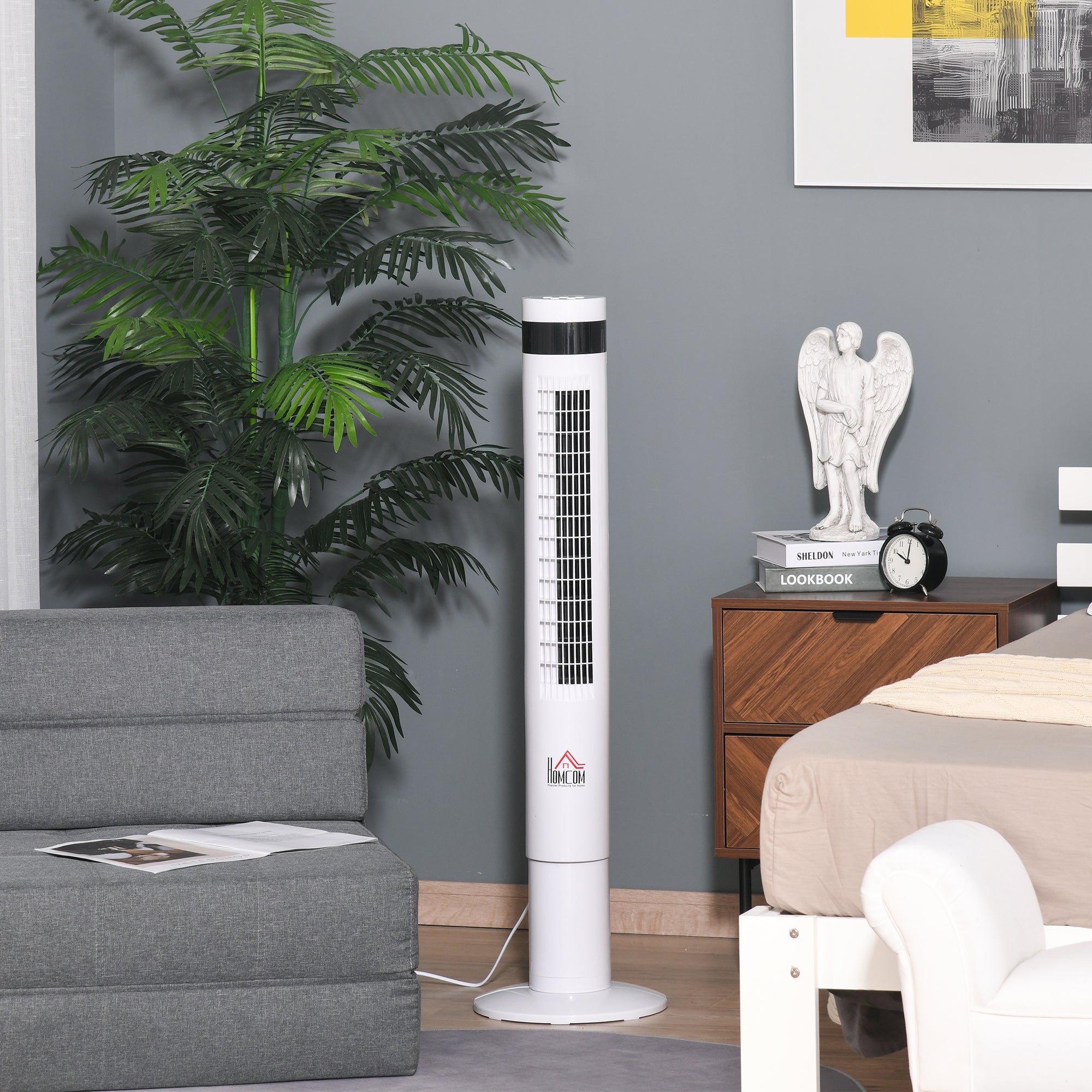 Ventilador de Torre Branco Ø30x110 cm com 3 Modos e 3 Velocidades