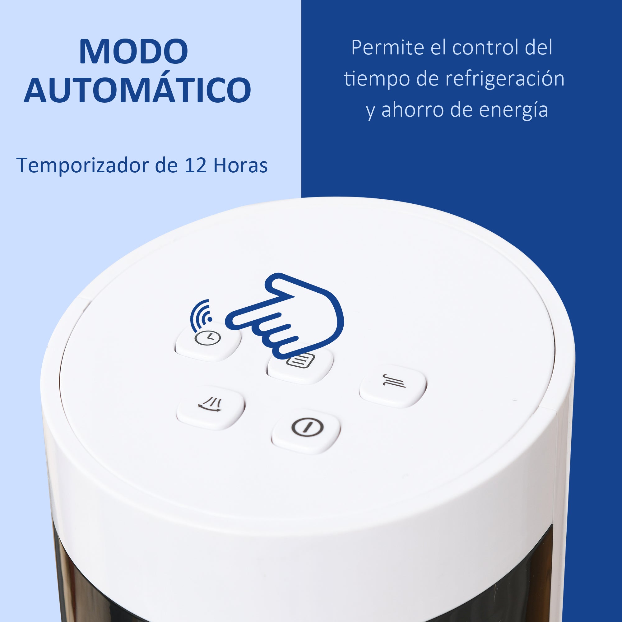 Ventilador de Torre Branco Ø30x110 cm com 3 Modos e 3 Velocidades