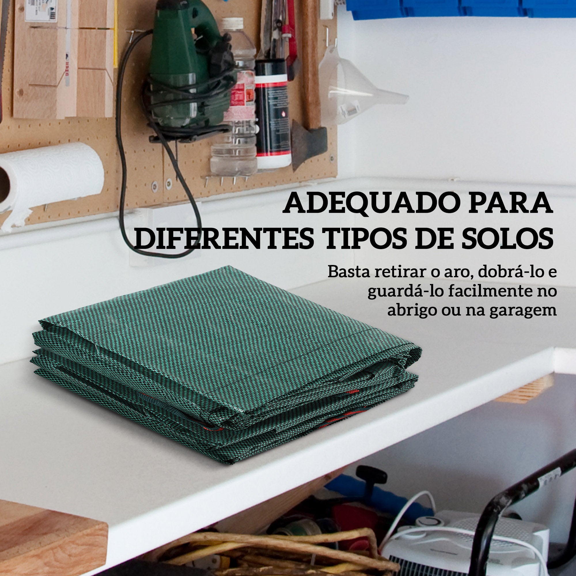 Conjunto de 3 Sacos de Resíduos de Jardim 272L Verde Ø67x76 cm