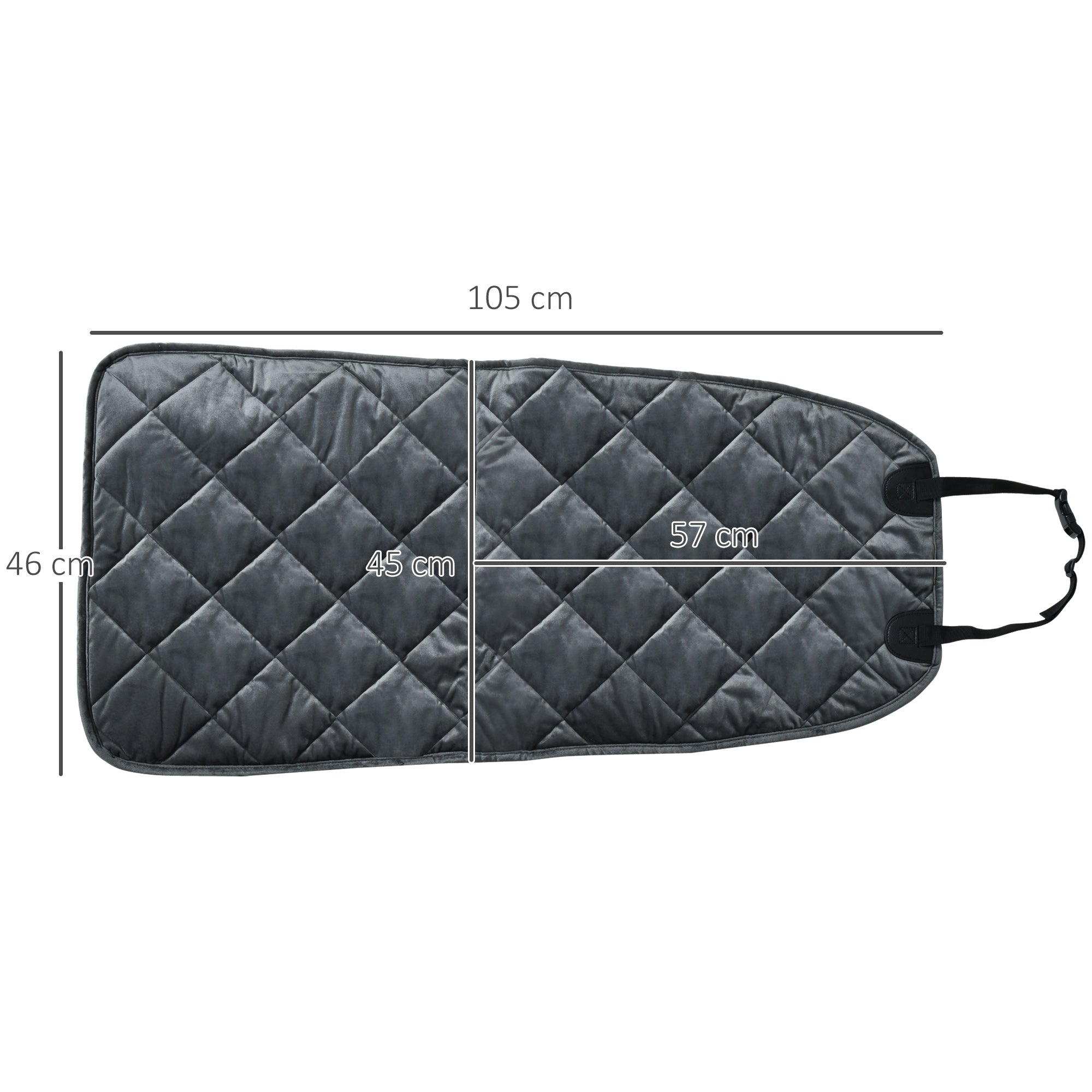 Capa de Assento Dianteiro para Cães 105x46cm Cinza