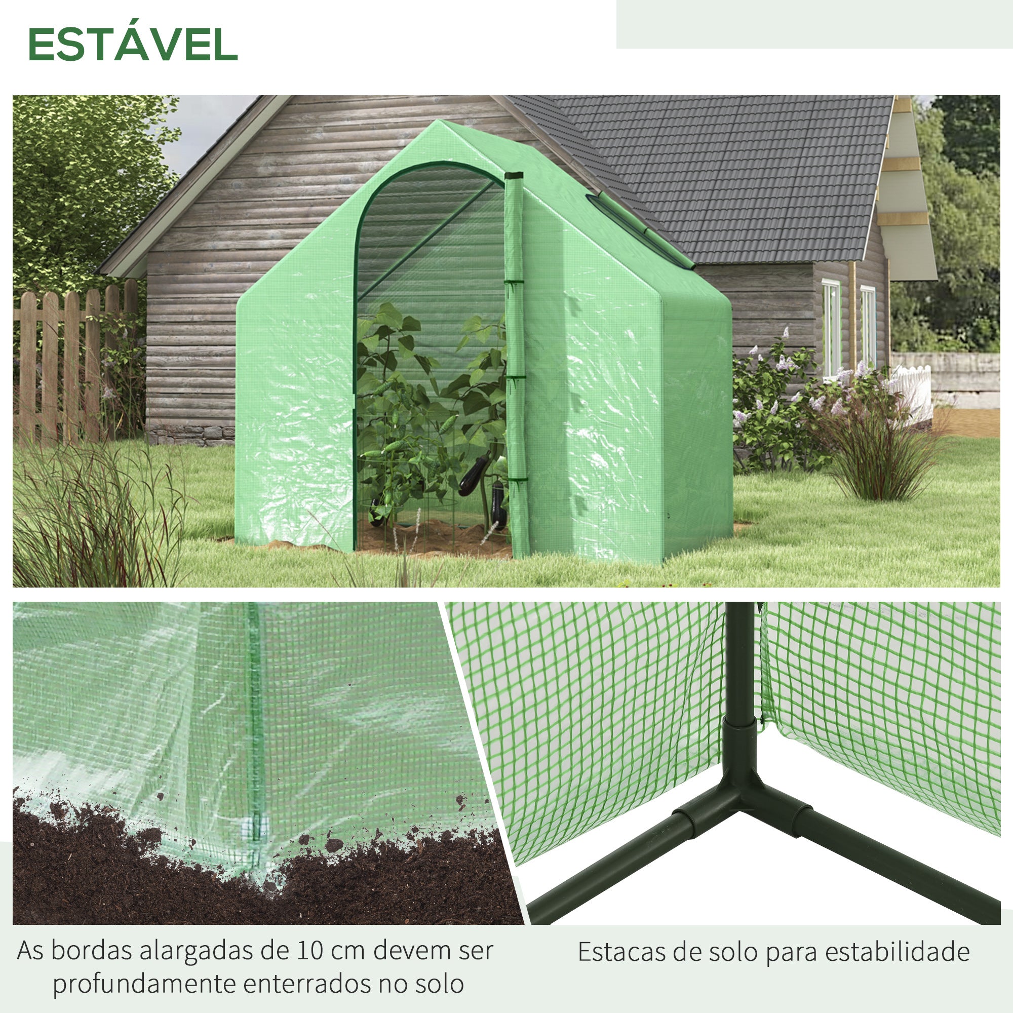 Estufa de Jardim – 180x100x168 cm – Verde – Aço