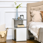 Mesa Auxiliar Moderna – 35x29,5x60cm – Cinza e Branco – Aglomerado Laminado