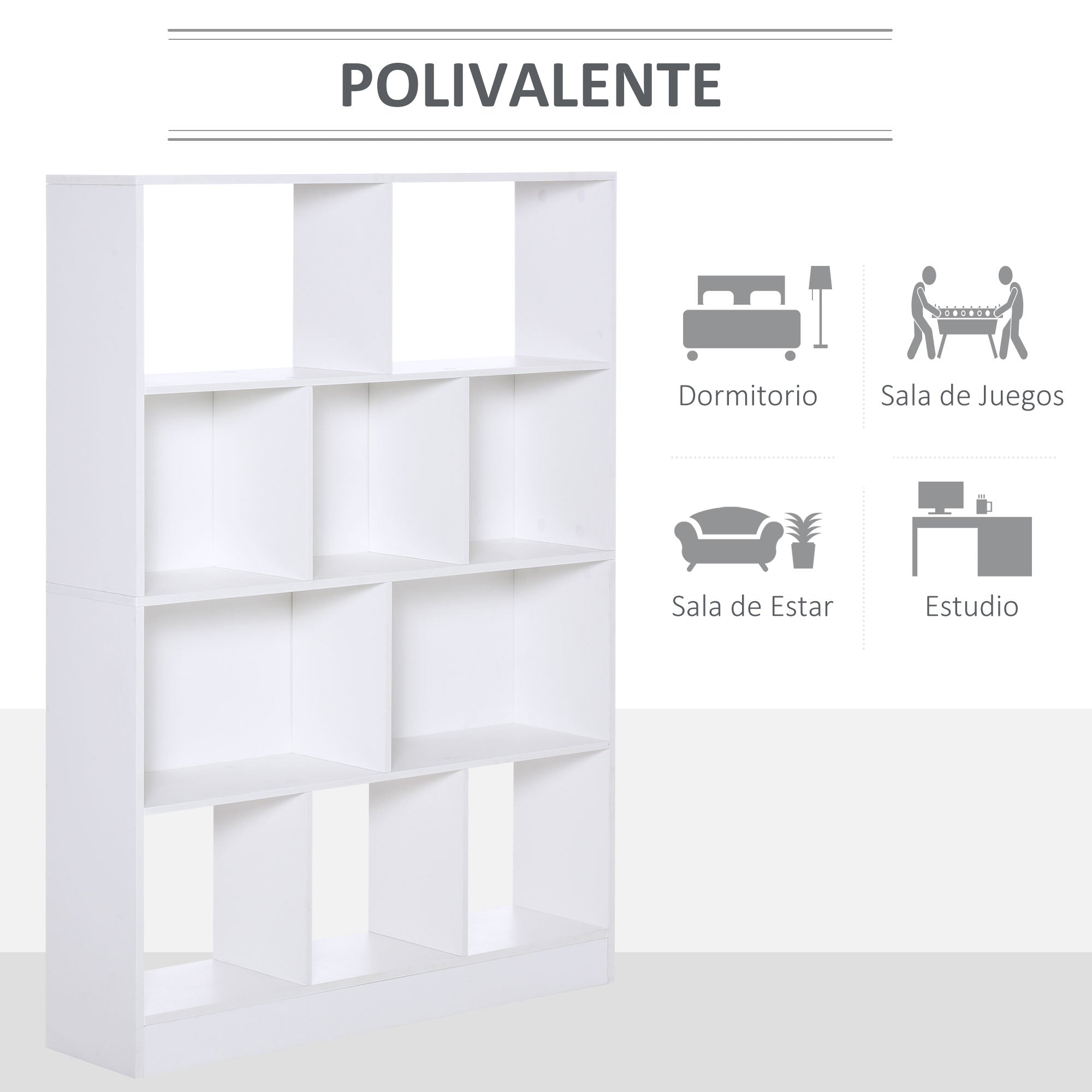 Estante de 4 Níveis Multiuso 100x23,8x140 cm - Branco