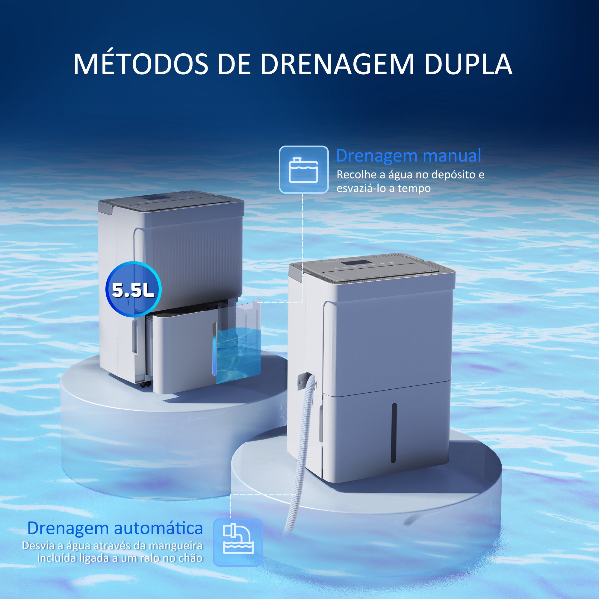 Desumidificador Elétrico – 35,5x28x52,2 cm – Branco – ABS