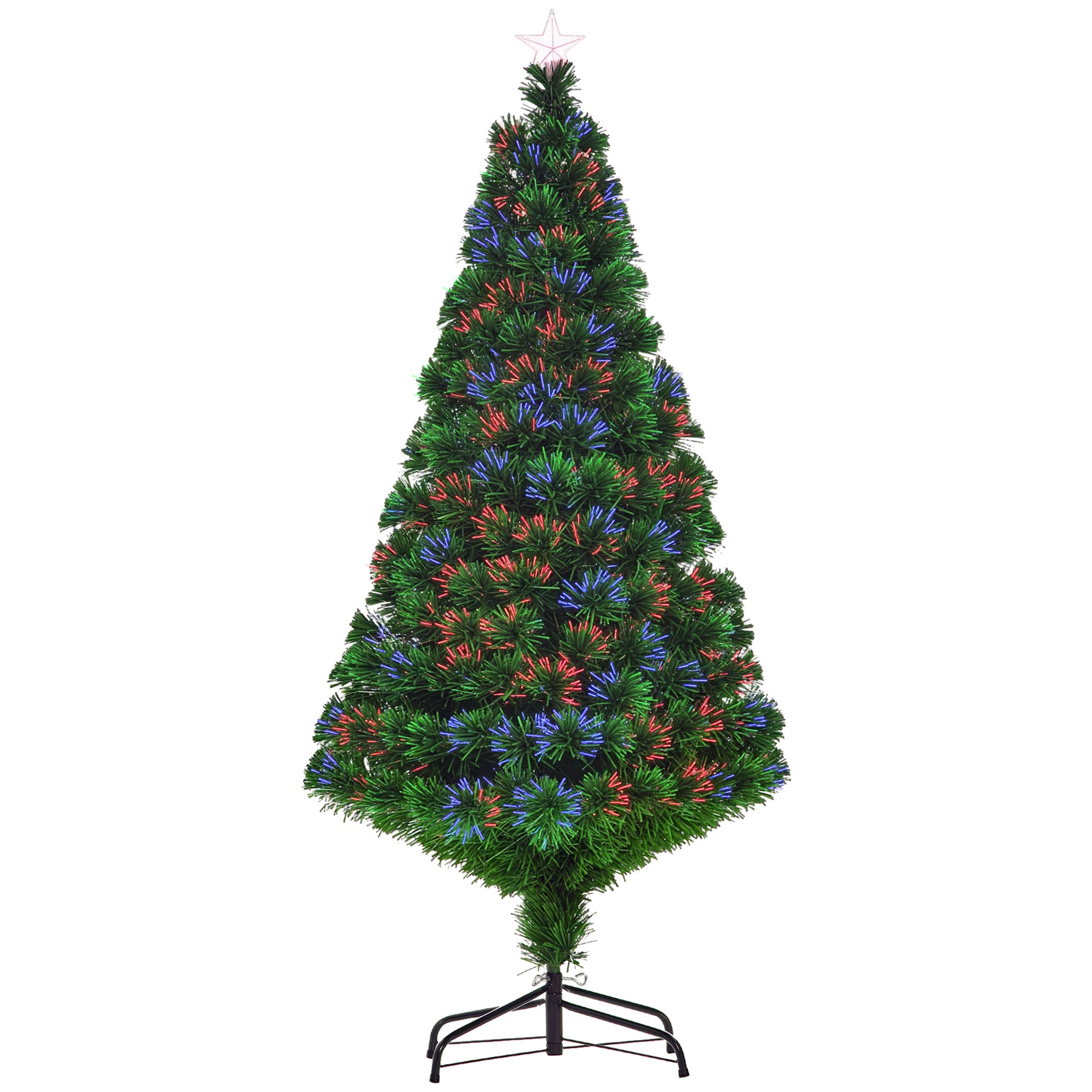 Árvore de Natal Artificial 150 cm Verde com Fibra Óptica - Ø75x150 cm