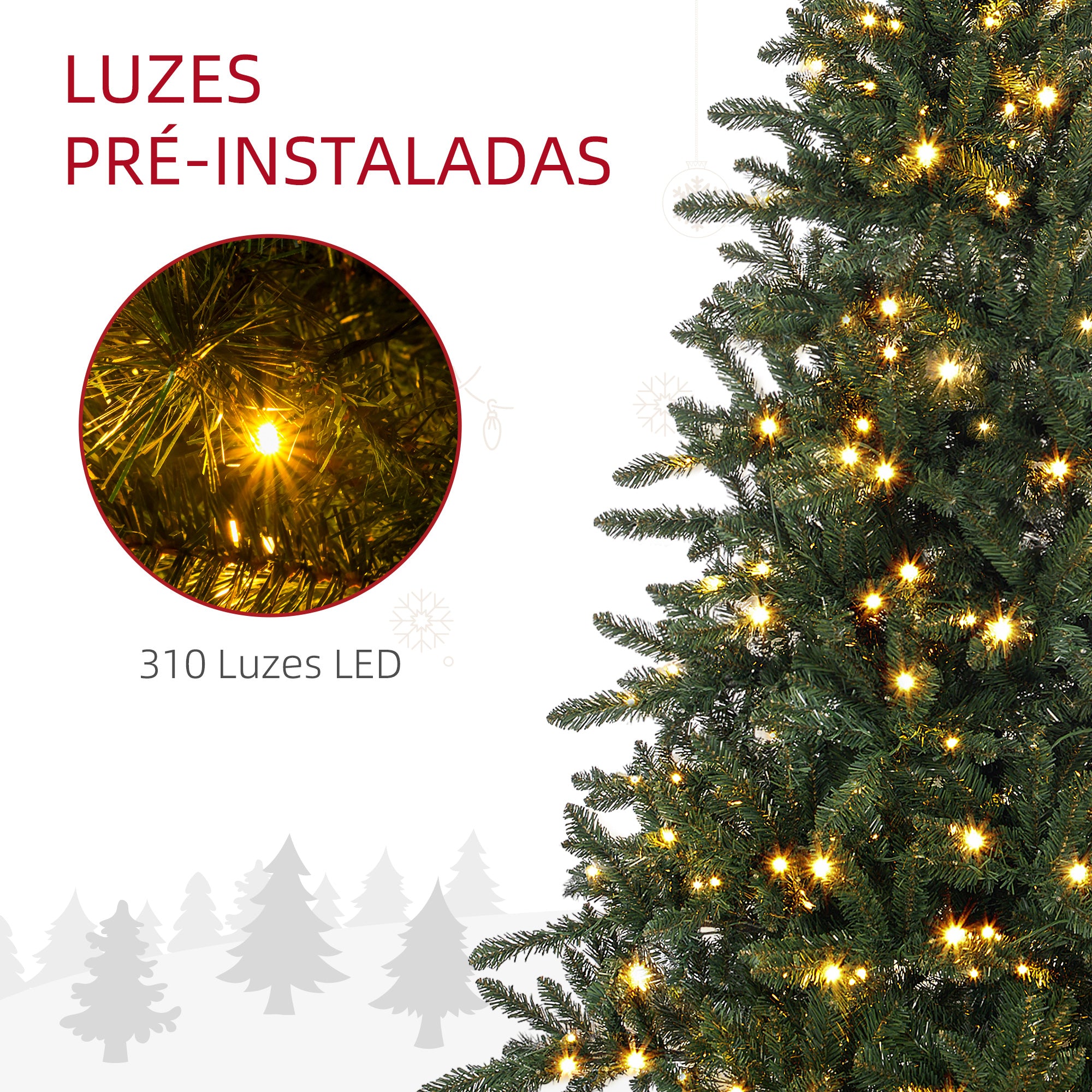Árvore de Natal Artificial – 180 cm – Verde – Plástico e Metal