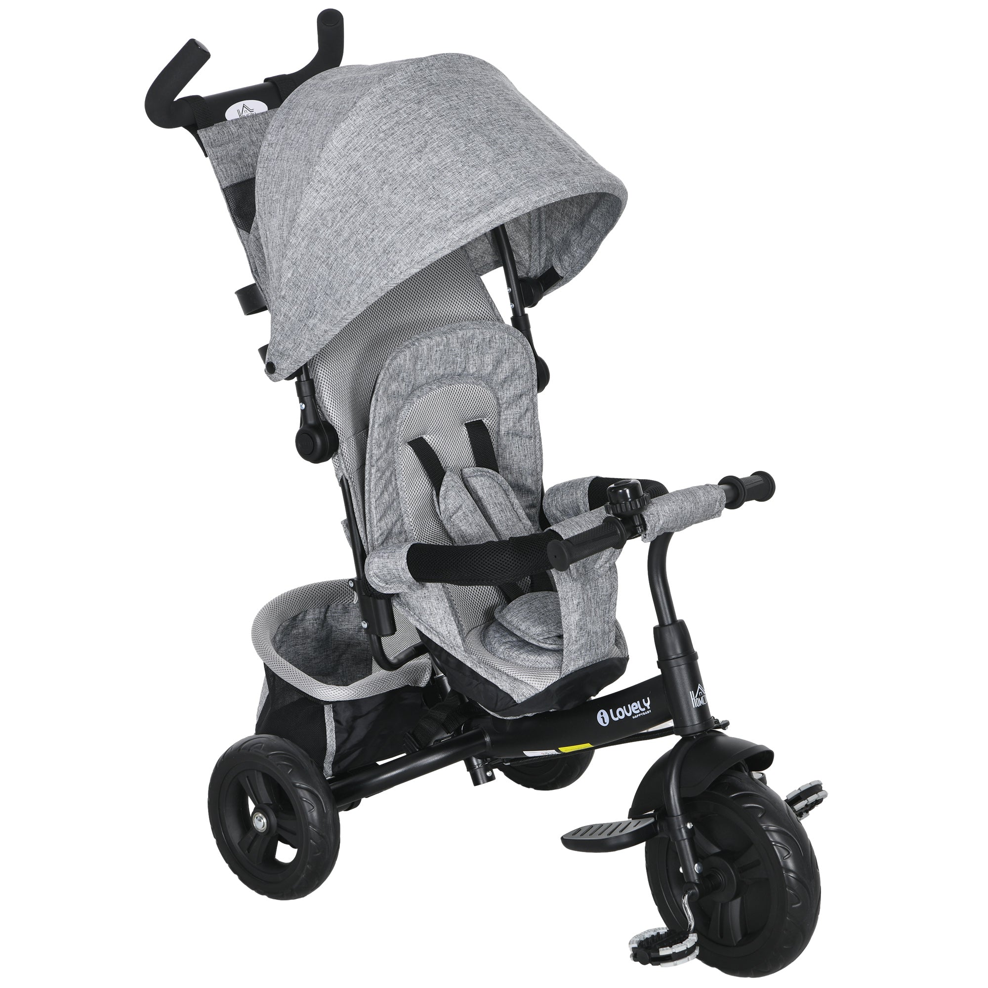 Triciclo Evolutivo Infantil 2 em 1 Cinza 102x49x102 cm